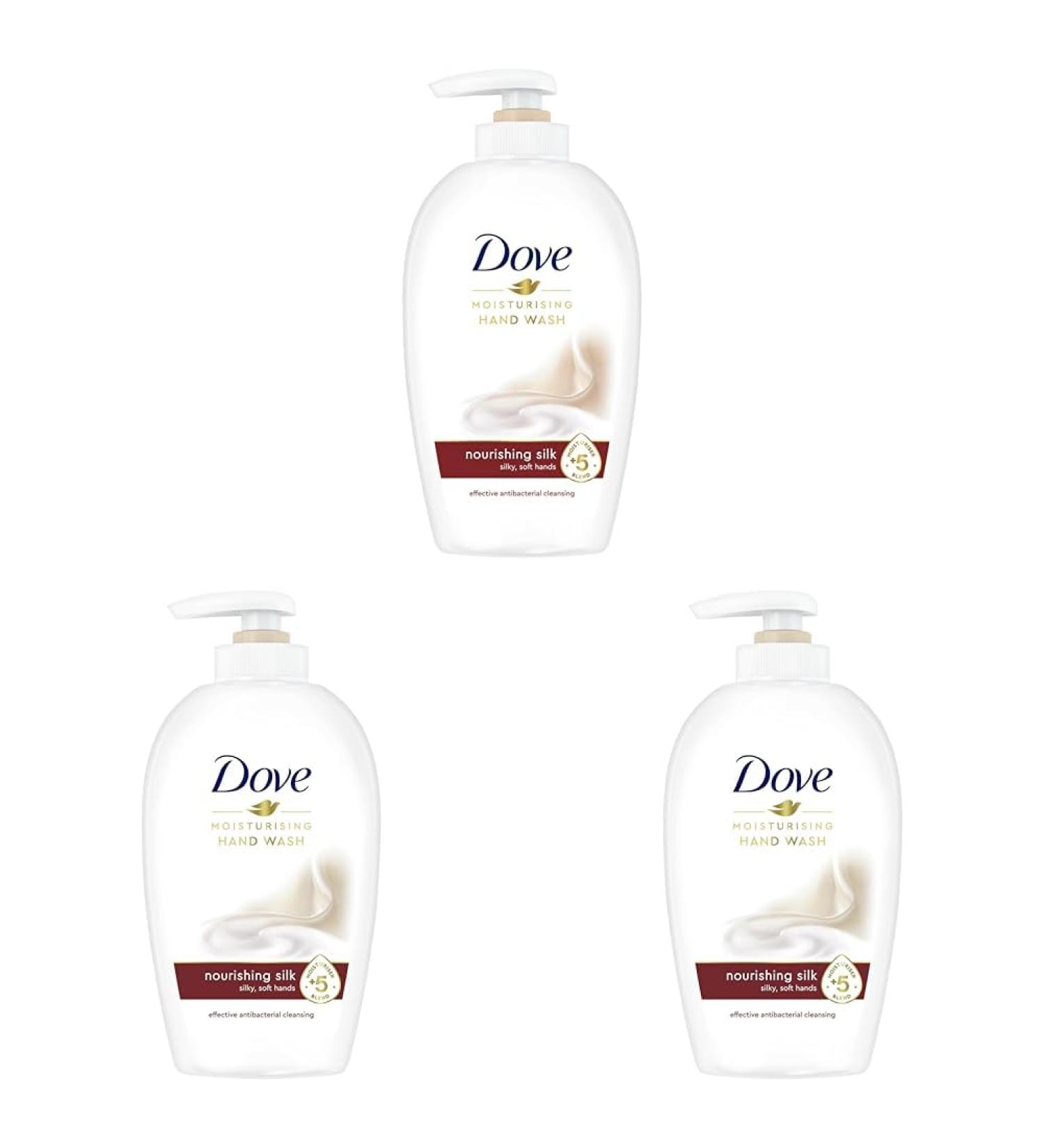 Dove Nourishing Silk Liquid Hand Wash effective antibacterial cleansing for silky-soft and protected hands 250 ml (Pack of 3) Orchid 250 ml (Pack of 3)