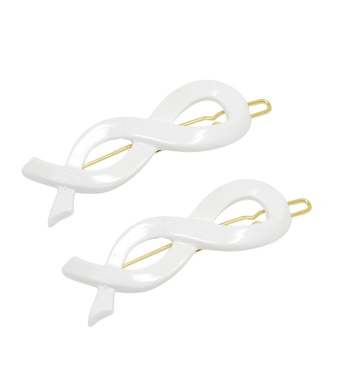 Parcelona French Infinity Ribbon Small 2 1/4 Celluloid Hair Clips for Women - Paris Hair Accessories with Strong Hold and No Slip Grip - Buy Online on GoSupps.com