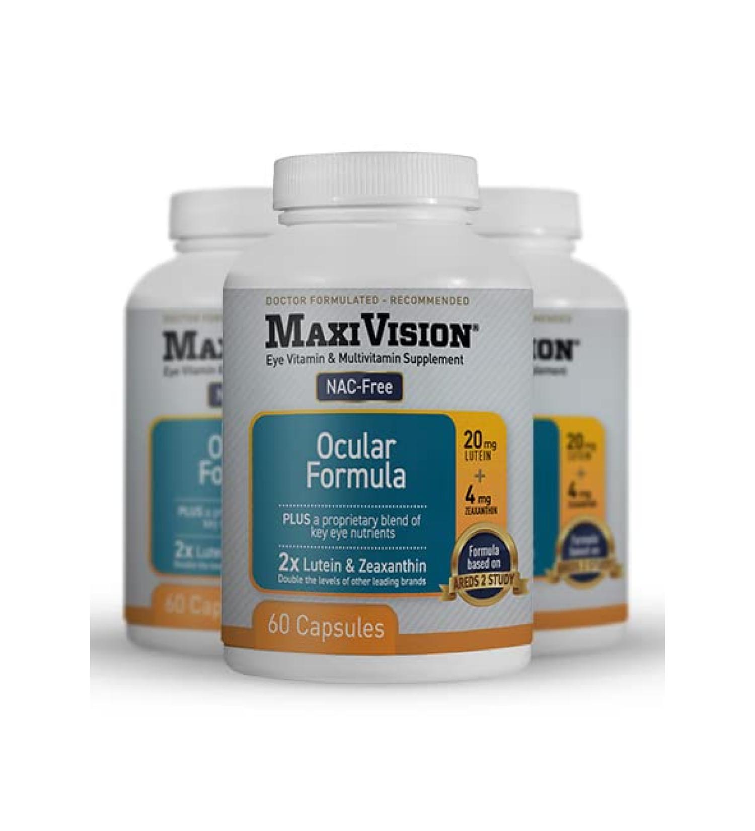 MedOp MaxiVision Ocular Formula - NACFREE - 60 Capsules (Pack of 3) - Buy Online on GoSupps.com