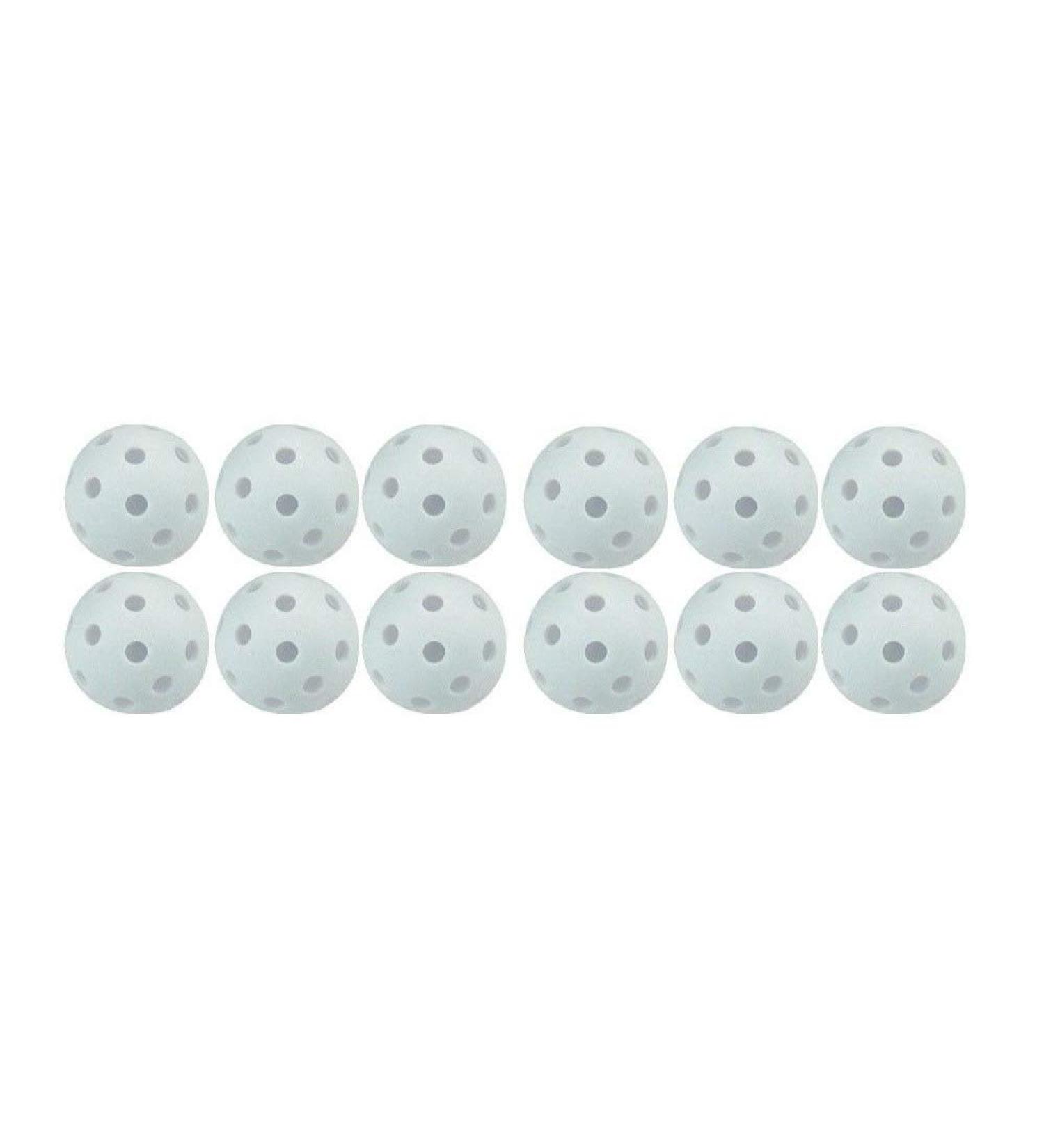 Champion Sports Plastic Golf Balls for Golf Practice, 12 Pack, White, Durable, Hollow Golf Wiffle Ball Set for Kids, Beginners, Lightweight Golf Ball with Limited Flight, Premium Golf Equipment