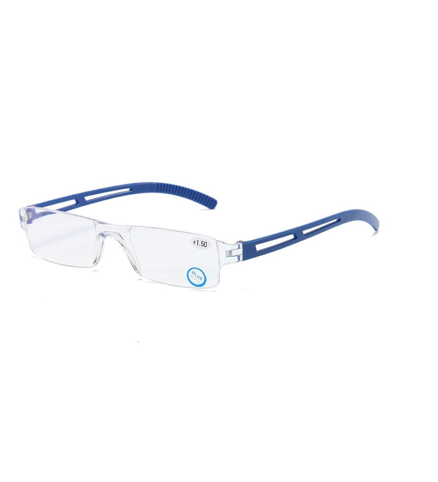 Kokobin Frameworkless Reading Glasses | Anti Blue Light Visual Aid for Men & Women | +1.5 Diopters Blue - Buy Online on GoSupps.com