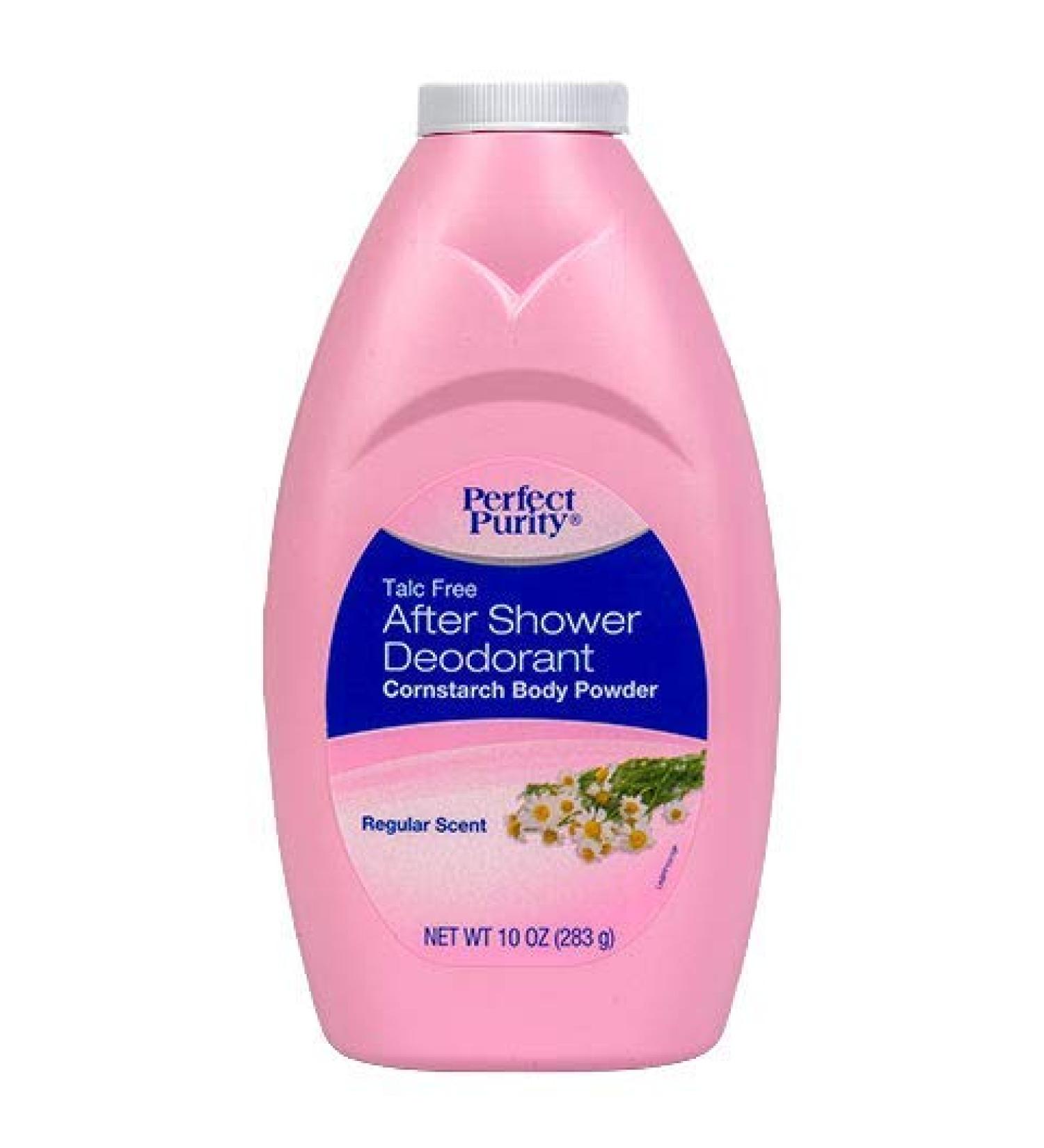 Perfect Purity After Shower Cornstarch Deodorant Body Powder 8oz - Talc-Free Formula | Regular Scent | Pink Bottle - Buy Online on GoSupps.com