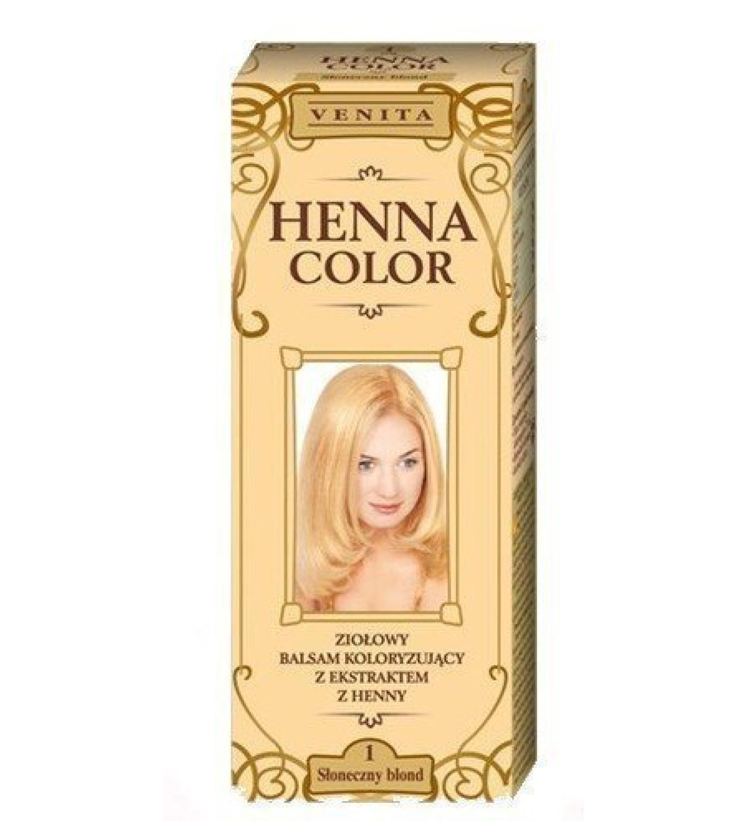 Henna Color 1 Sunny Blonde Hair Conditioner Hair Color Color Effect Natural Hair Dye Henne Eco Light Blonde 1 piece (1 pack)
