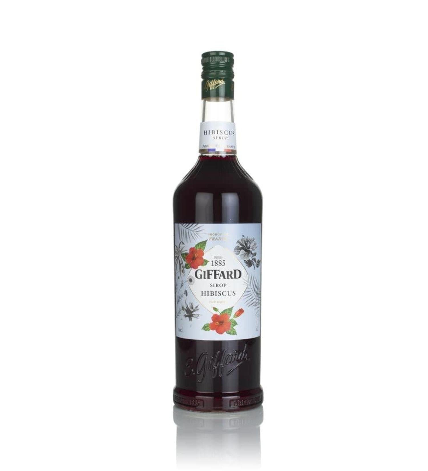 GIFFARD Bar Syrup 1.0 l - Syrup HIBISCUS - for mixing / mixed drinks / cocktails