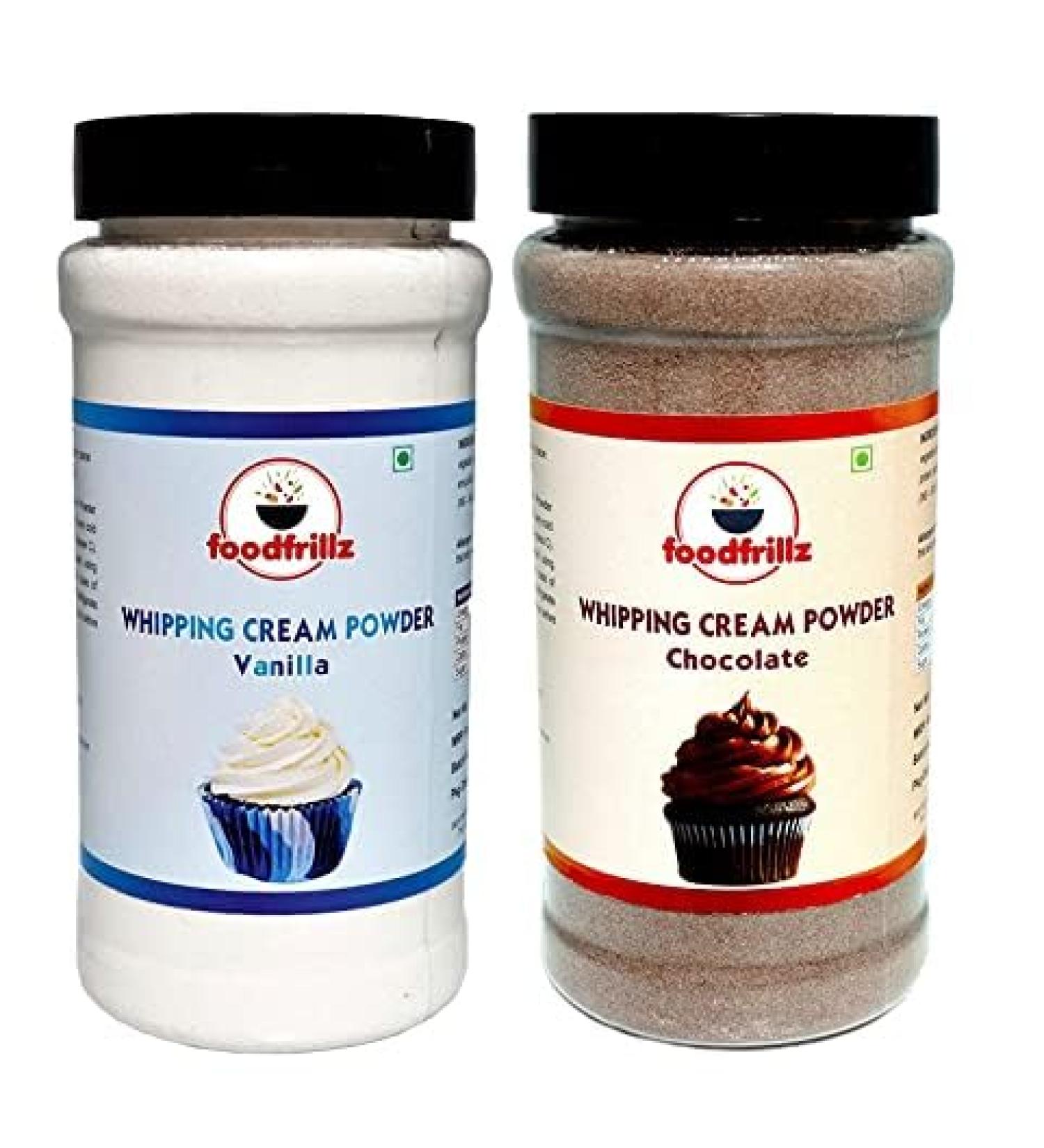 Whipping Cream Powder Chocolate & Vanilla Flavour Combo 200 GM x 2 - Buy Online on GoSupps.com