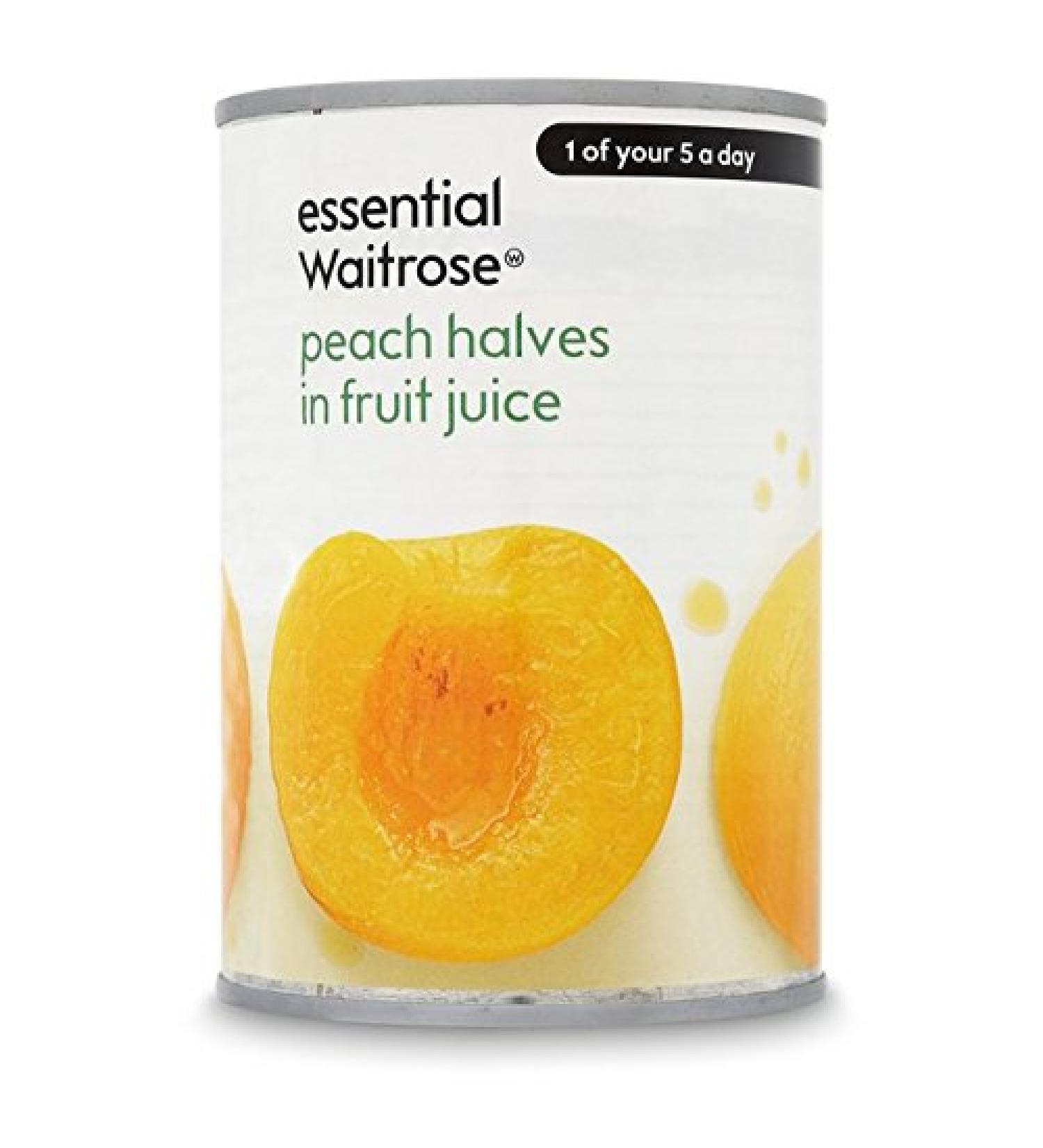 Peach Halves in Fruit Juice essential Waitrose 410g