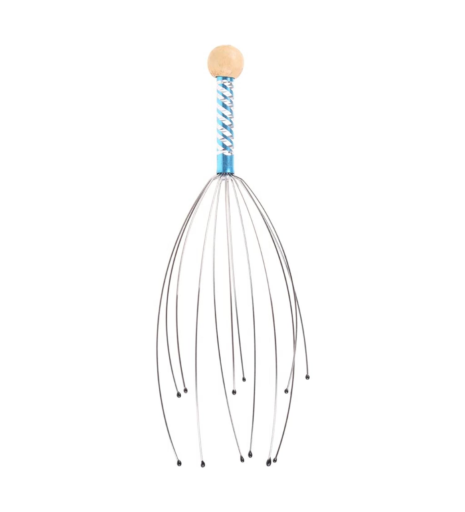 Buy Relaxing Head Neck & Scalp Massager - Stress Relief & Hair Growth with Wooden Handle - Buy Online on GoSupps.com