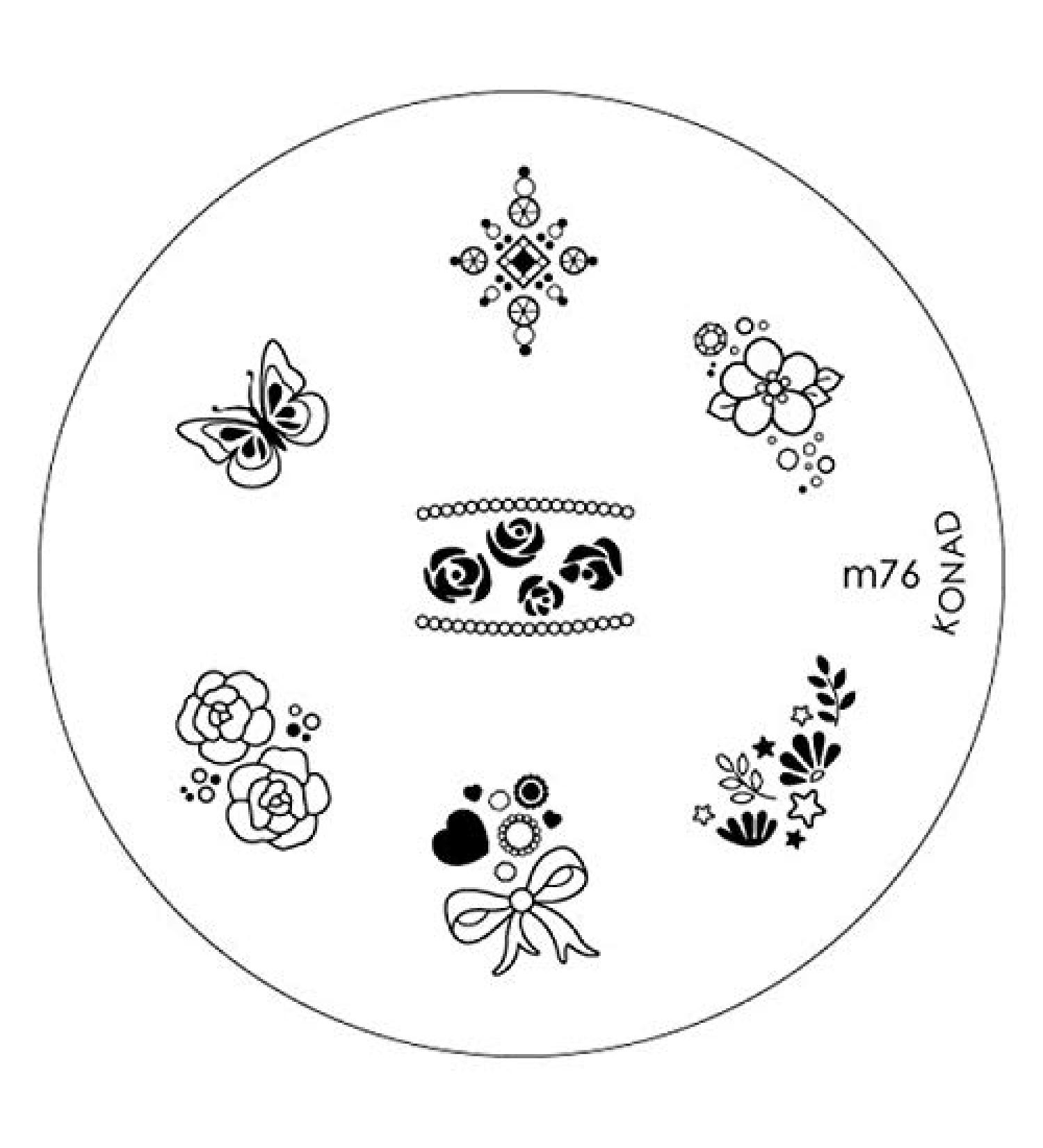Stamping stencil m76 FLOWERS by KONAD - CUTE NAILS