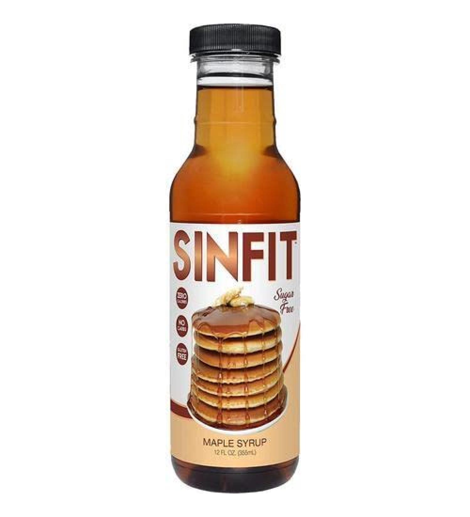 Sin Fit Pancake Syrup | Sugar Free Syrup | Zero Calories Sugar-Free No Carbohydrates No Fat Gluten Free | 60 mL Per Serving | 12 Fl Oz. / 355 mL (Maple)