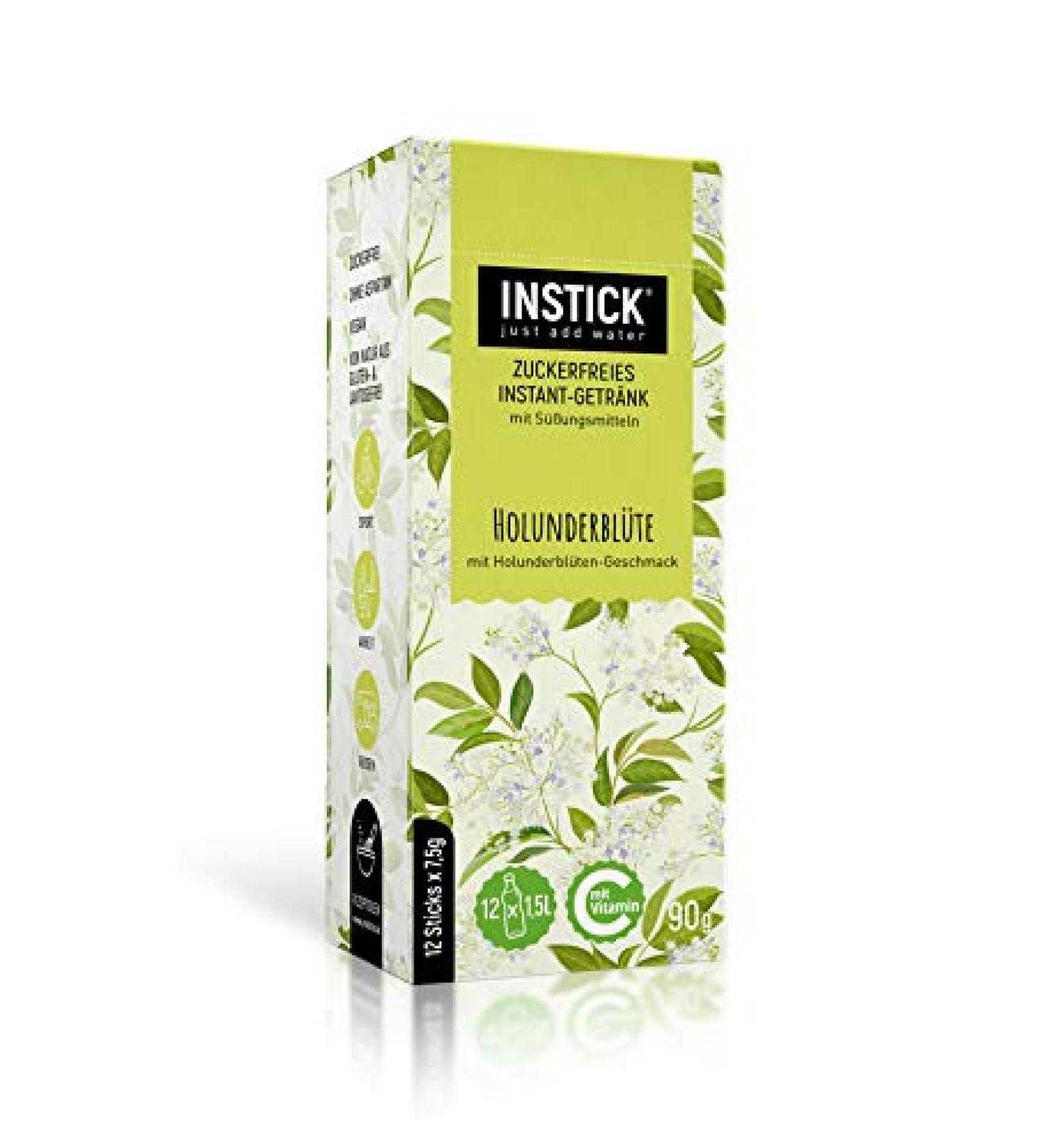 Intick Sugar-Free Elderflower Instant Drink | Vegan & Low Calorie | 12 x 1.5L Pack with Vitamin C - Buy Online on GoSupps.com