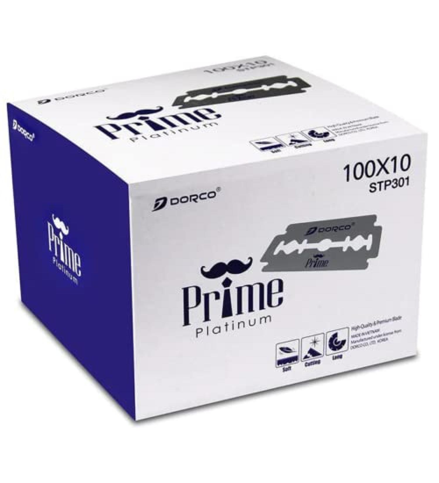 Dorco STP301 Prime Platinum Double Edge Blades - 1 000 Blades for a Superior Shaving Experience | International Shipping Available - Buy Online on GoSupps.com
