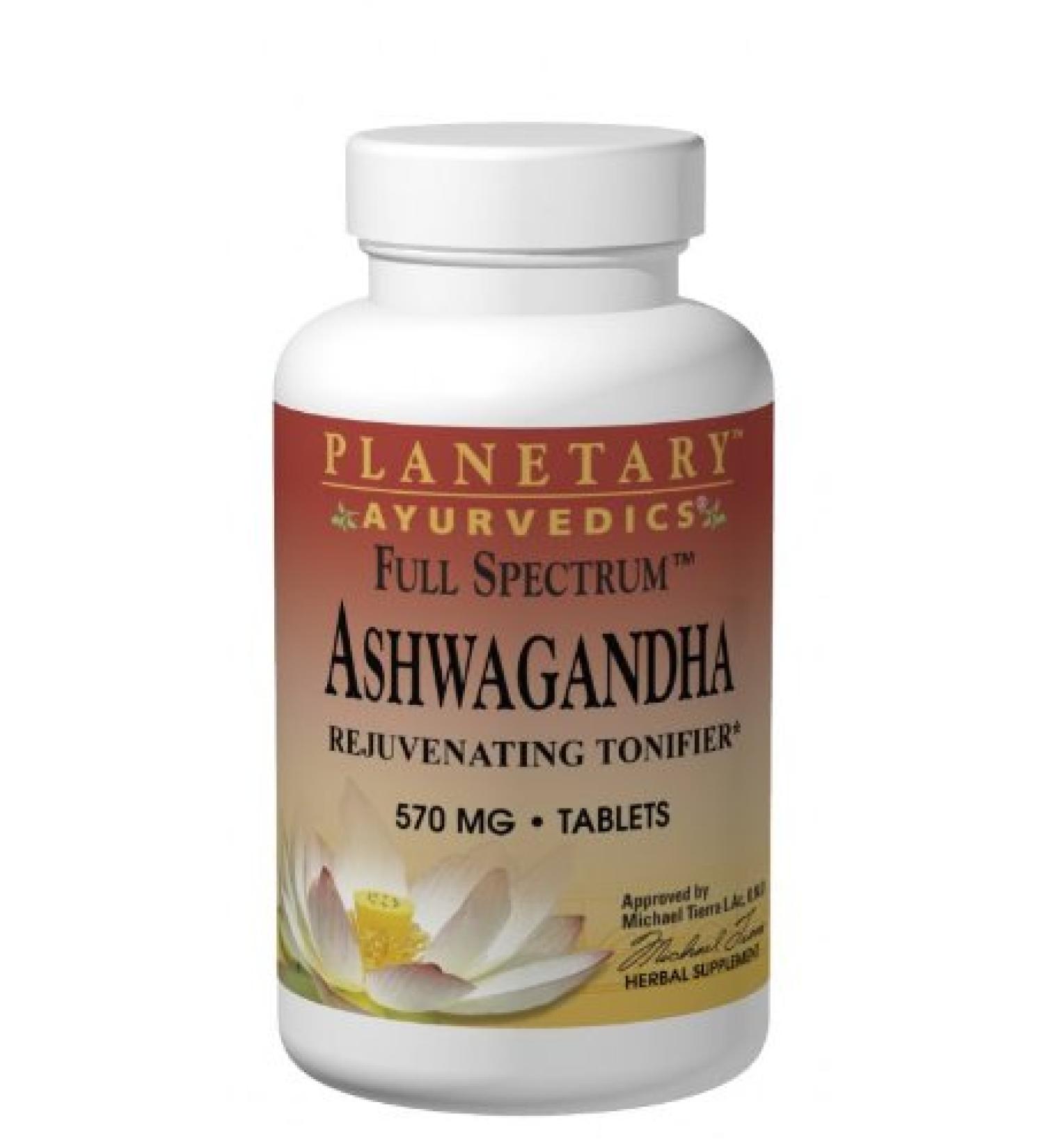 Planetary Herbals Ashwagandha Full Spectrum 570mg 120 Tablets - Rejuvenating Tonifier by Planetary Ayurvedics - Buy Online on GoSupps.com