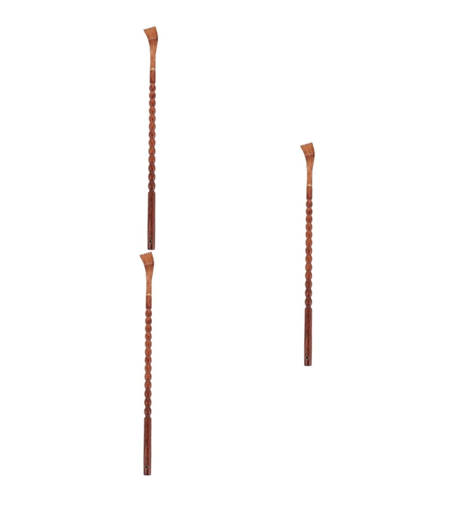 Healvian 3-Piece Wooden Back Scratcher Set | Portable Massage & Shoe Puller | Ergonomic Wenge Scraper for Ultimate Comfort - Buy Online on GoSupps.com
