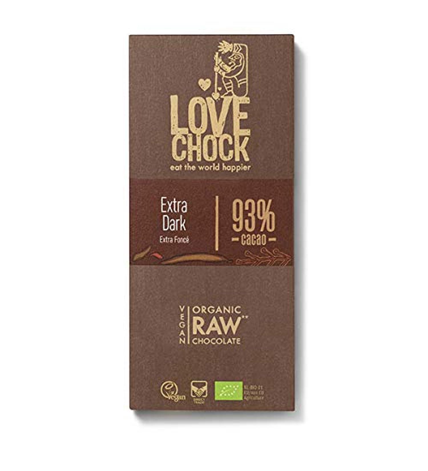 RAW CHOCOLATE BAR 93% EXTRA DARK 70G LOVECHOCK UNIT - Buy Online on GoSupps.com