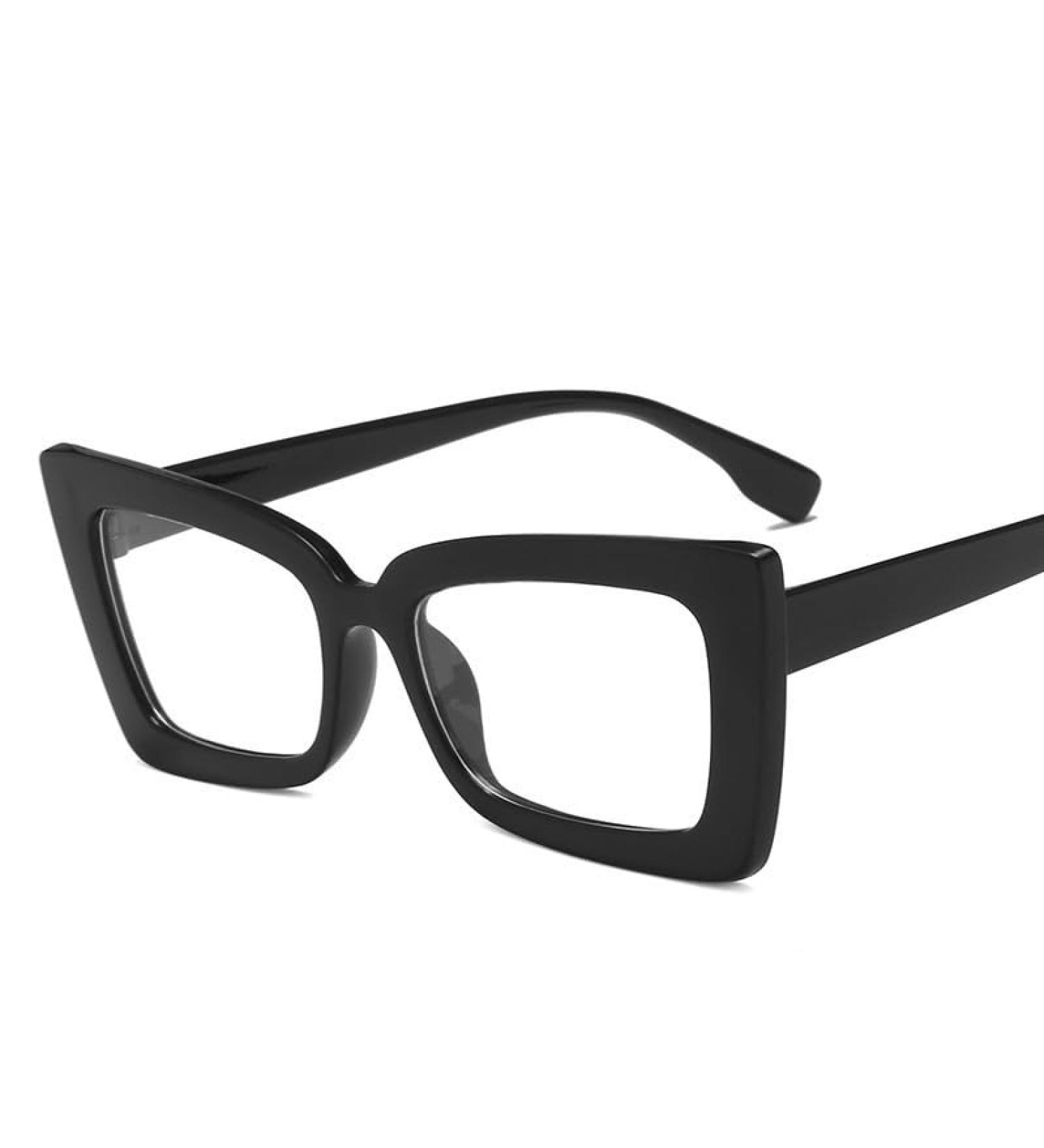 Buy Trendy Blue Light Blocking Oversized Reading Glasses - Anti Eye Strain Computer Eyeglasses - Stylish Black +0.00 - Buy Online on GoSupps.com