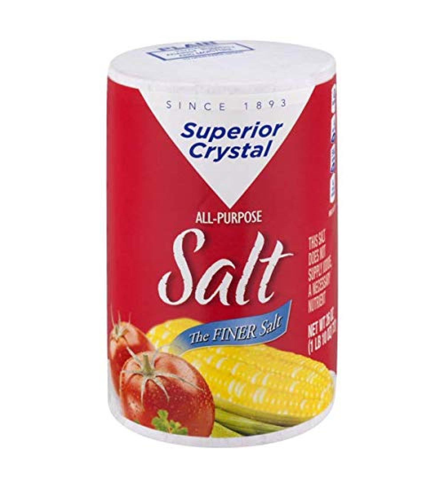 Superior Crystal Premium All-Purpose Iodized Salt 26 Oz. KFP - Pack Of 3.