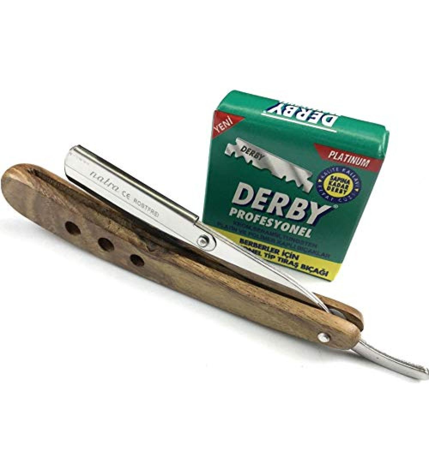 Wooden Razor NATRA Razor 100 Derby Blades Shaving Men's Razor