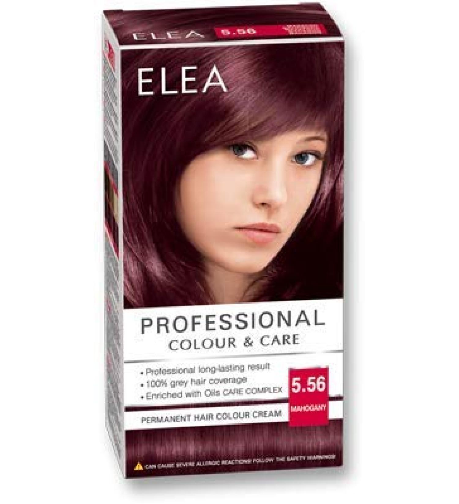 ELEA PROFESSIONAL PERMANENT HAIR COLOR CREAM 556 MAHAGONI WITH OIL CARE COMPLEX
