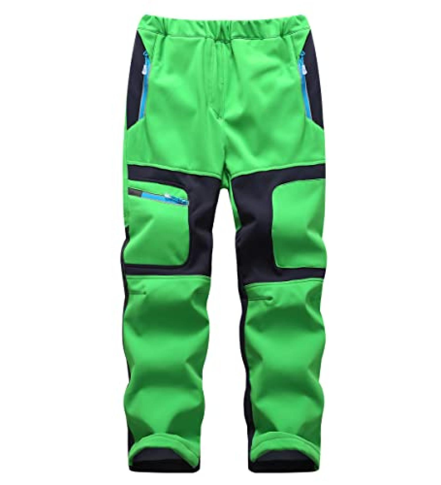 Hiheart Waterproof Softshell Hiking Pants - Kids Outdoor Snow Trousers (Green, 7-8 Years) - Buy Online on GoSupps.com