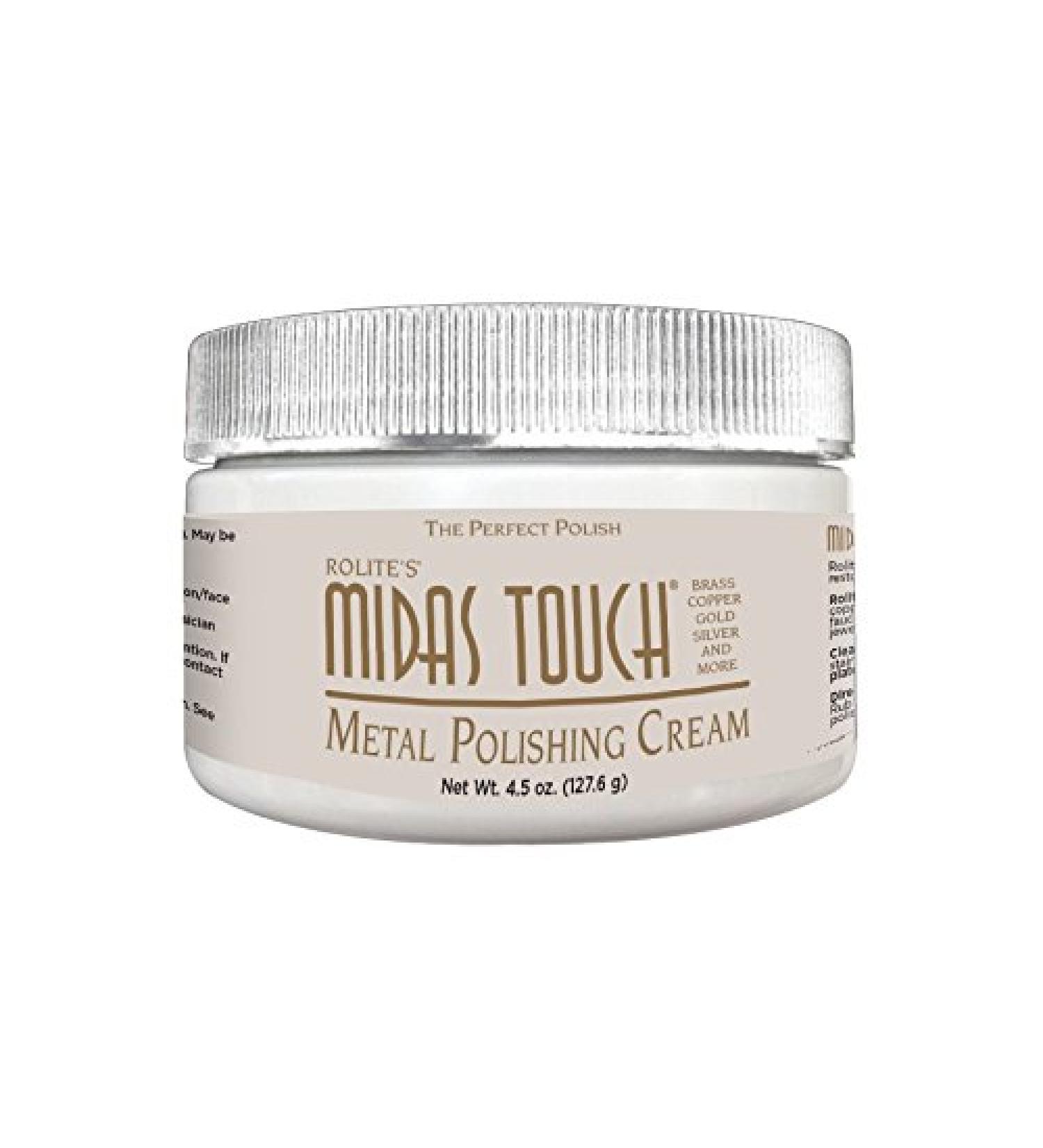 Rolite Midas Touch Metal Polishing Cream - Non-Toxic Cleaner for Sterling Silver, Gold, Brass, Chrome, and Copper - 4.5oz - Buy Online on GoSupps.com