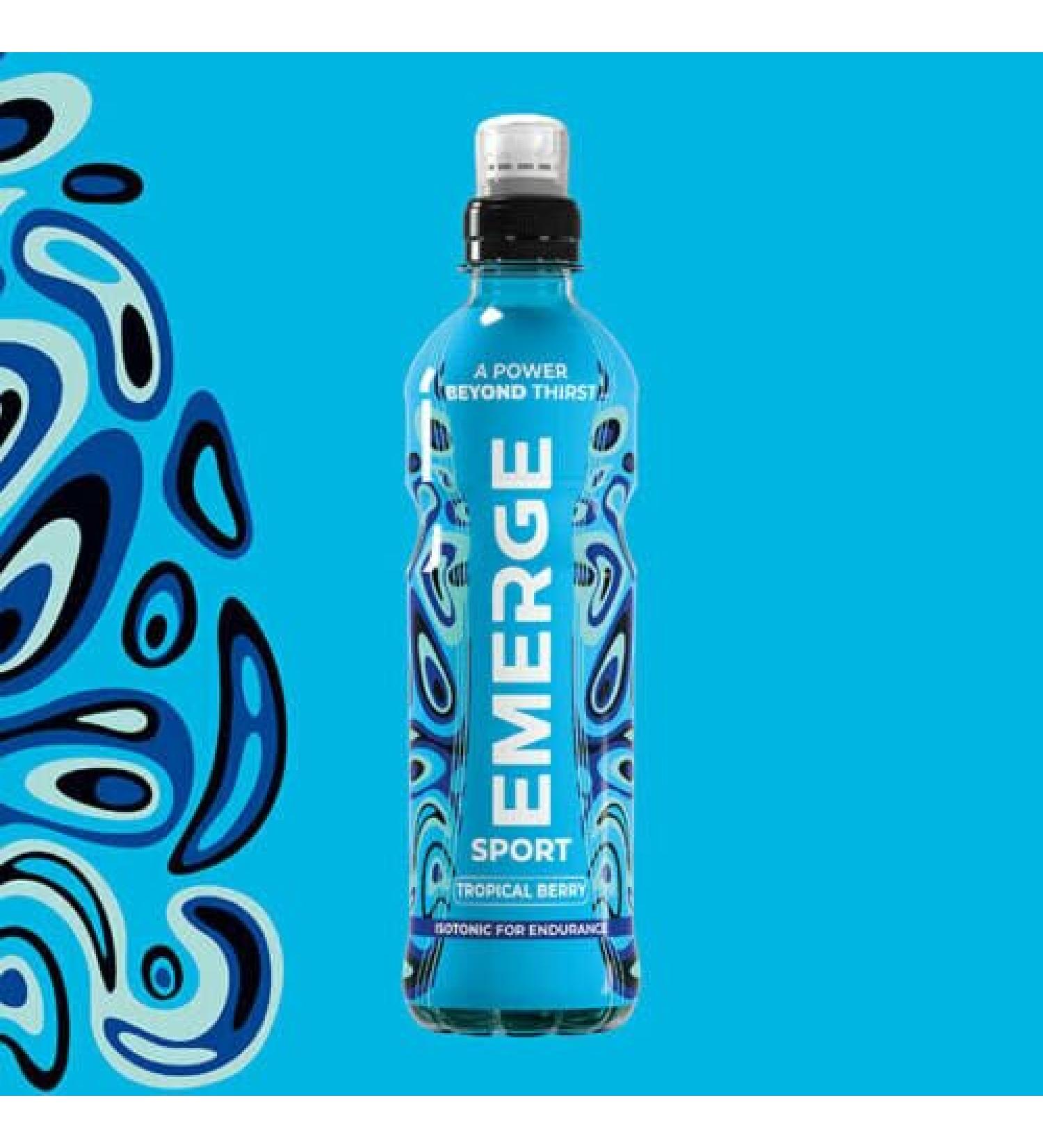 Emerge Isotonic Sport Energy Drinks with Vitamin B Pack of 500ml (12x500ml Tropical Berry) Tropical Berry 12x500ml