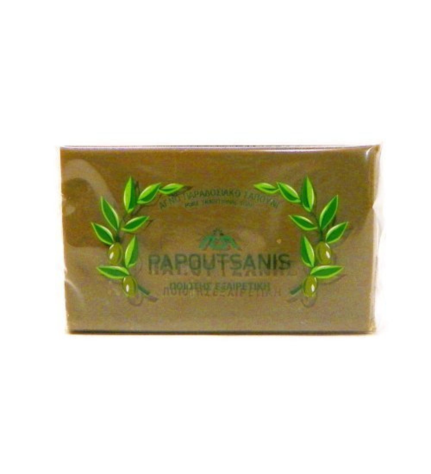 Green Pure Olive Oil Soap "Papoutsanis" 6barsx125g by Papoutsanis S.A Beauty