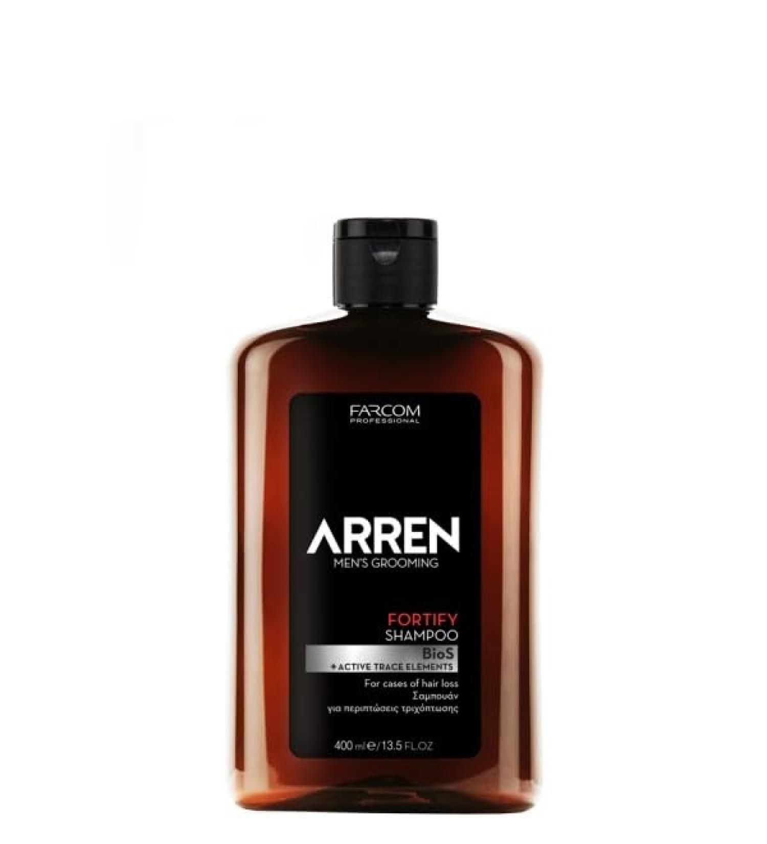 ARREN Fortify Shampoo 400 ml for men | Against hair loss | With BioS technology, biotin and trace elements | Vitamin B complex, niacinamide and panthenol