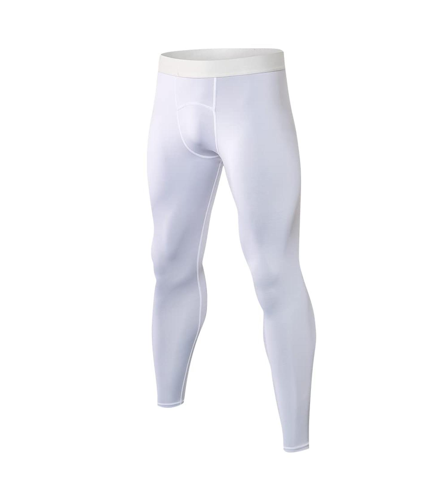 CARGFM Men's Compression Pants - White Small | Basketball Tights, Leggings, Yoga, Running, Sports Workout Baselayer - Buy Online on GoSupps.com
