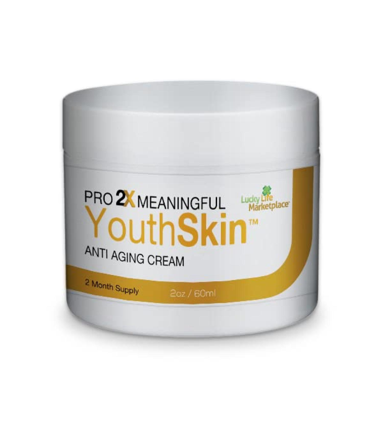 Pro 2x Meaningful Youth Anti-Aging Skin Cream - 2 Month Supply Hydrate Firm & Brighten Skin with Vitamin C & E - Best Antioxidant Face Cream for Youthful Glow - Buy Online on GoSupps.com