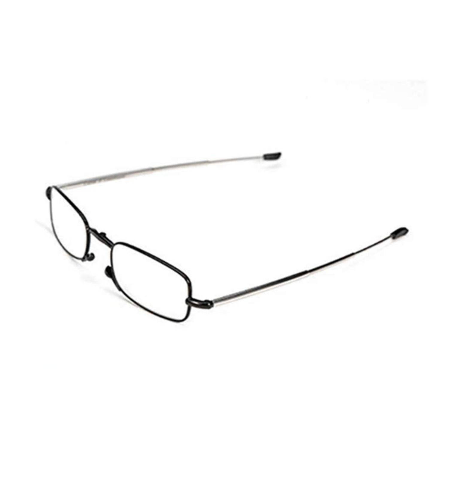 Foldable Metal Reading Glasses 2.5x | High-Quality Rectangular Specs with Telescopic Flip Top Etui | Stylish Reading Aid for Men & Women - Buy Online on GoSupps.com