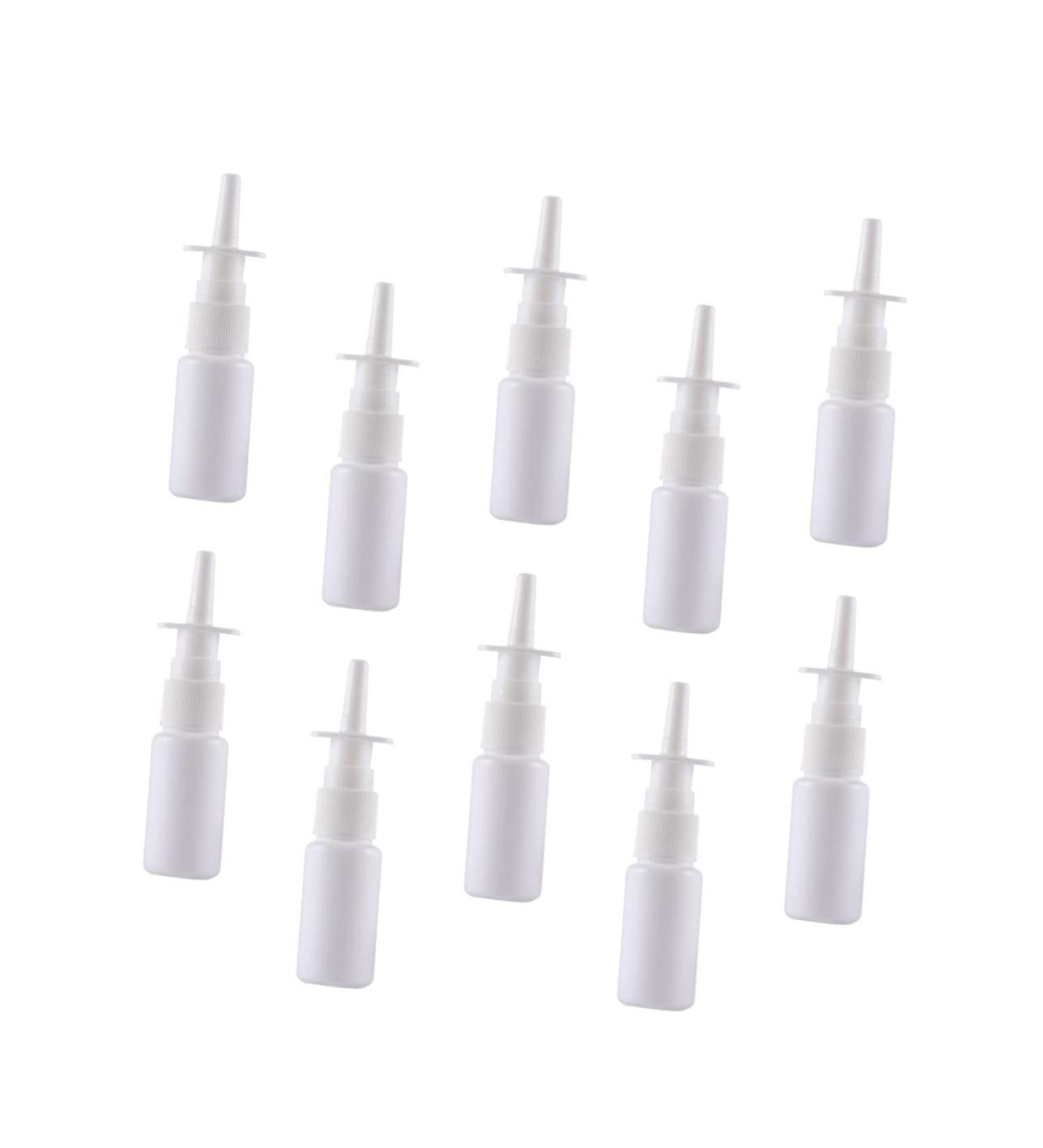 FRCOLOR 20pcs Amber Glass Spray Bottles - 10ml Travel Containers for Liquids - Nasal Spray, Cleaning Solutions, Plant Terrarium - Small Empty Bottle Kit with 2 White Nasal Saline Bottles - Buy Online on GoSupps.com