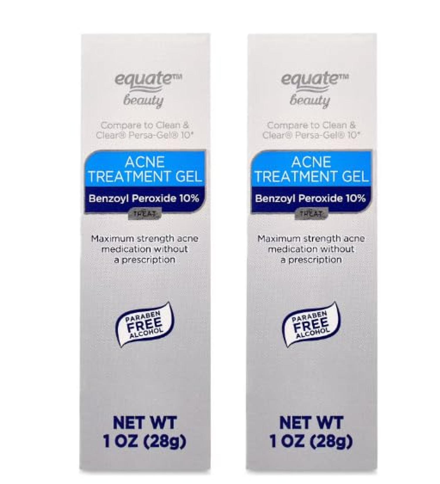 Equate Acne Treatment Gel 10% Benzoyl Peroxide - Powerful Skincare Combo for Clear Radiant and Acne-Free Skin (Pack of 2) - Buy Online on GoSupps.com
