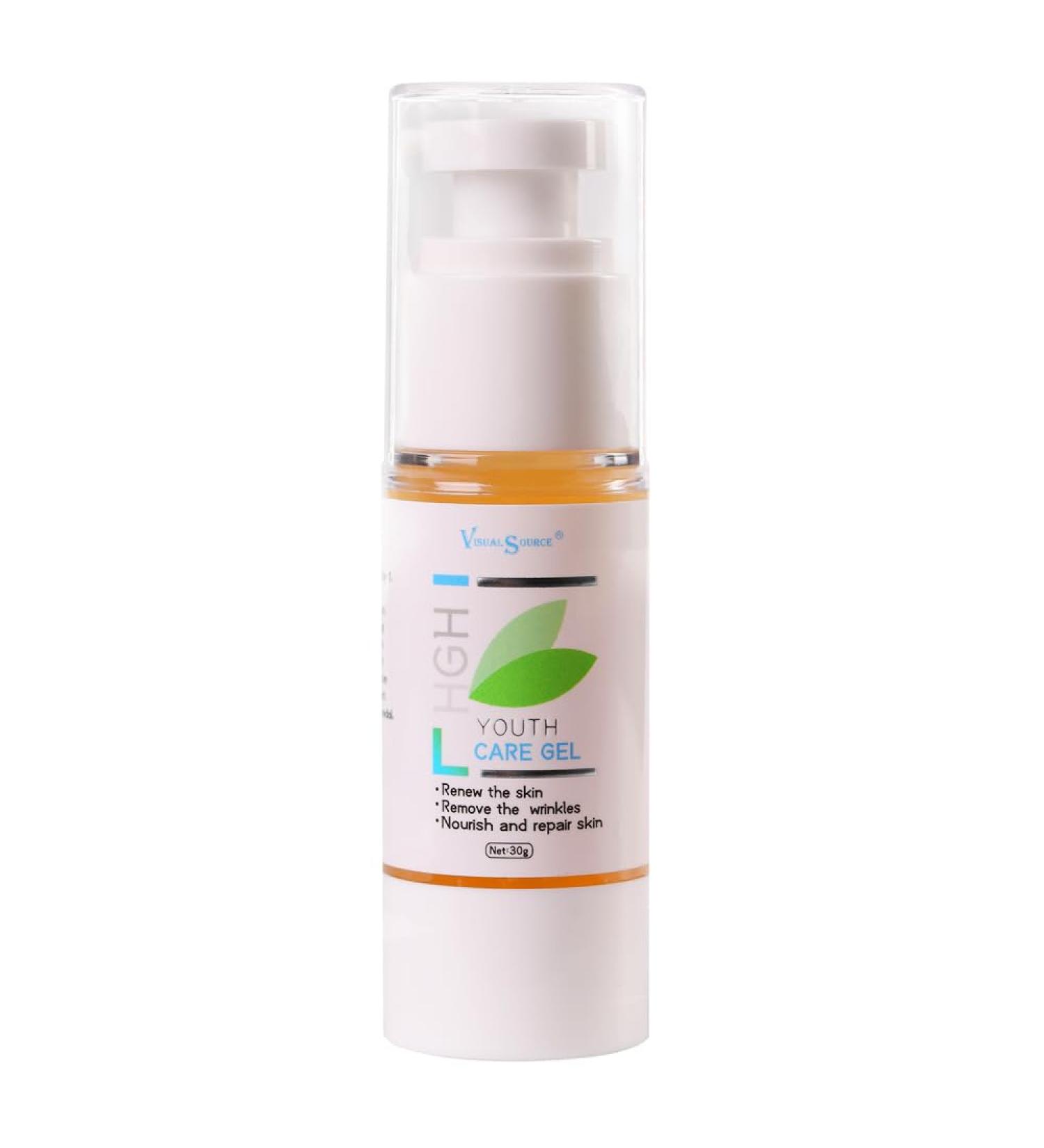 Buy HGH Youth Care Gel & Visualsource Anti-Aging Serum - Natural Aloe Oligopeptide for Youthful Skin Fine Lines & Wrinkles Removal - Buy Online on GoSupps.com