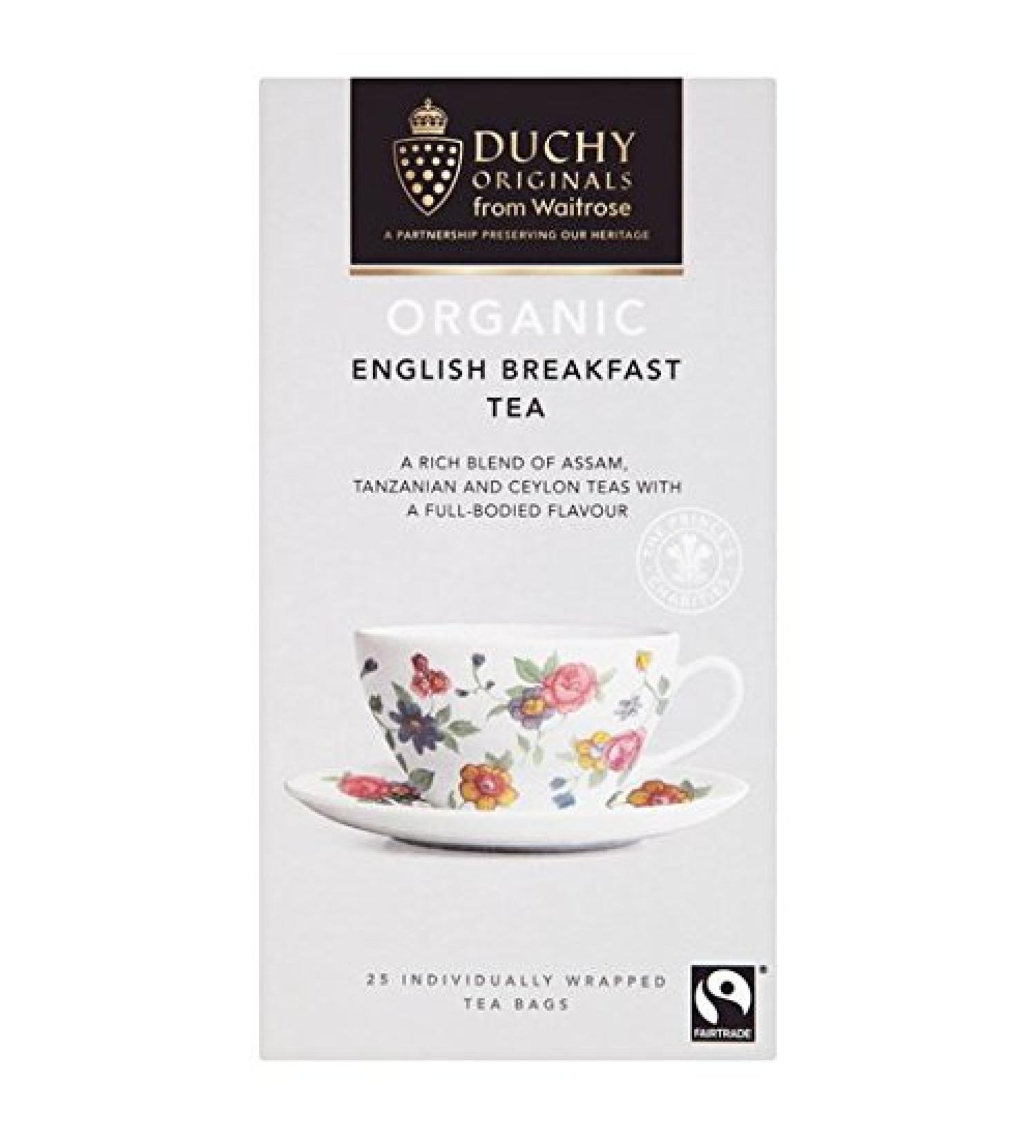 Duchy Waitrose Organic English Breakfast Teabags 25 par paquet