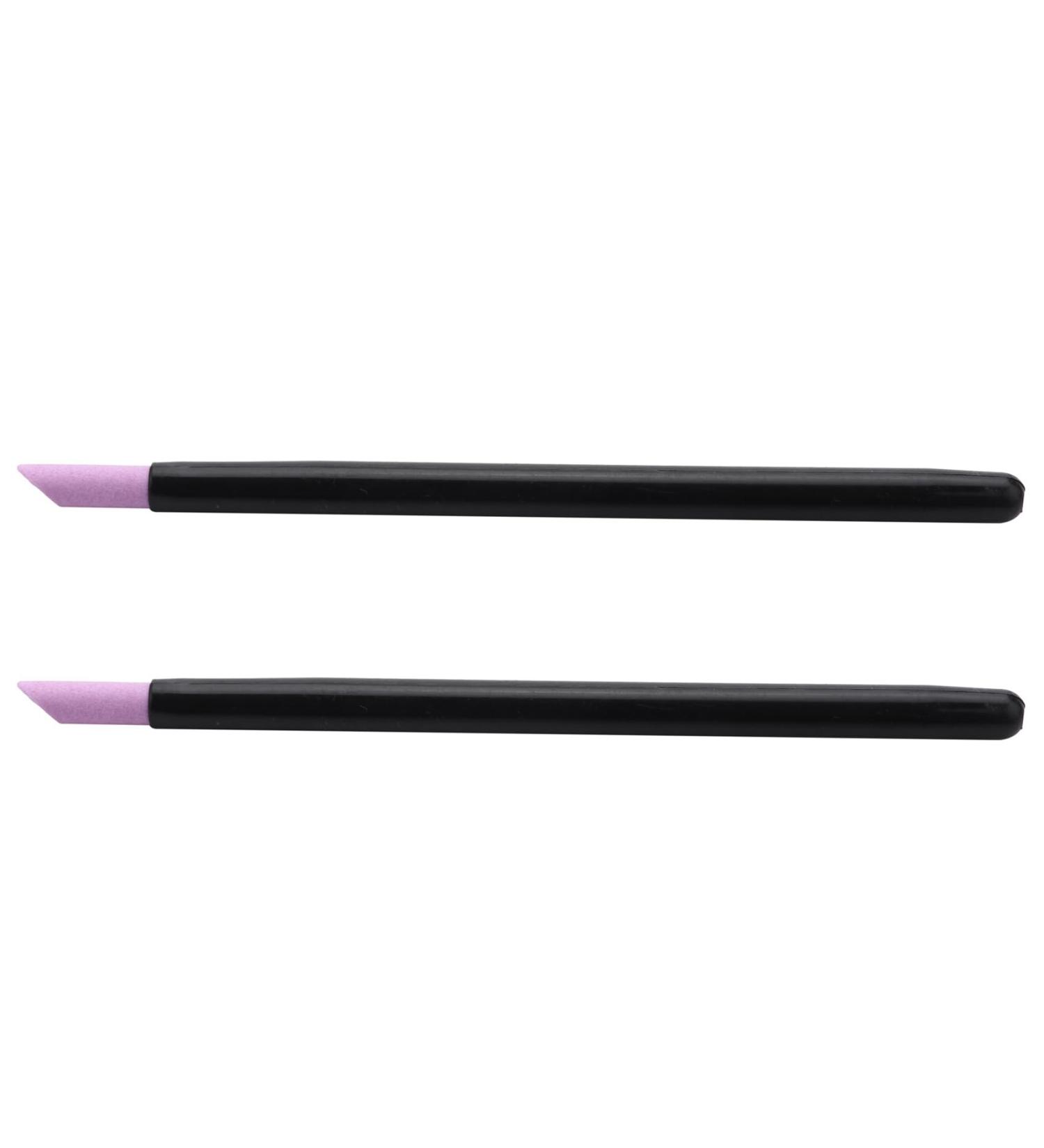 Rheross 2X Black Quartz Scrubs Stone Cuticle Stick Pen Cuticle Nail Art Spoon Cut Nail Manicure Care Tools - Buy Online on GoSupps.com