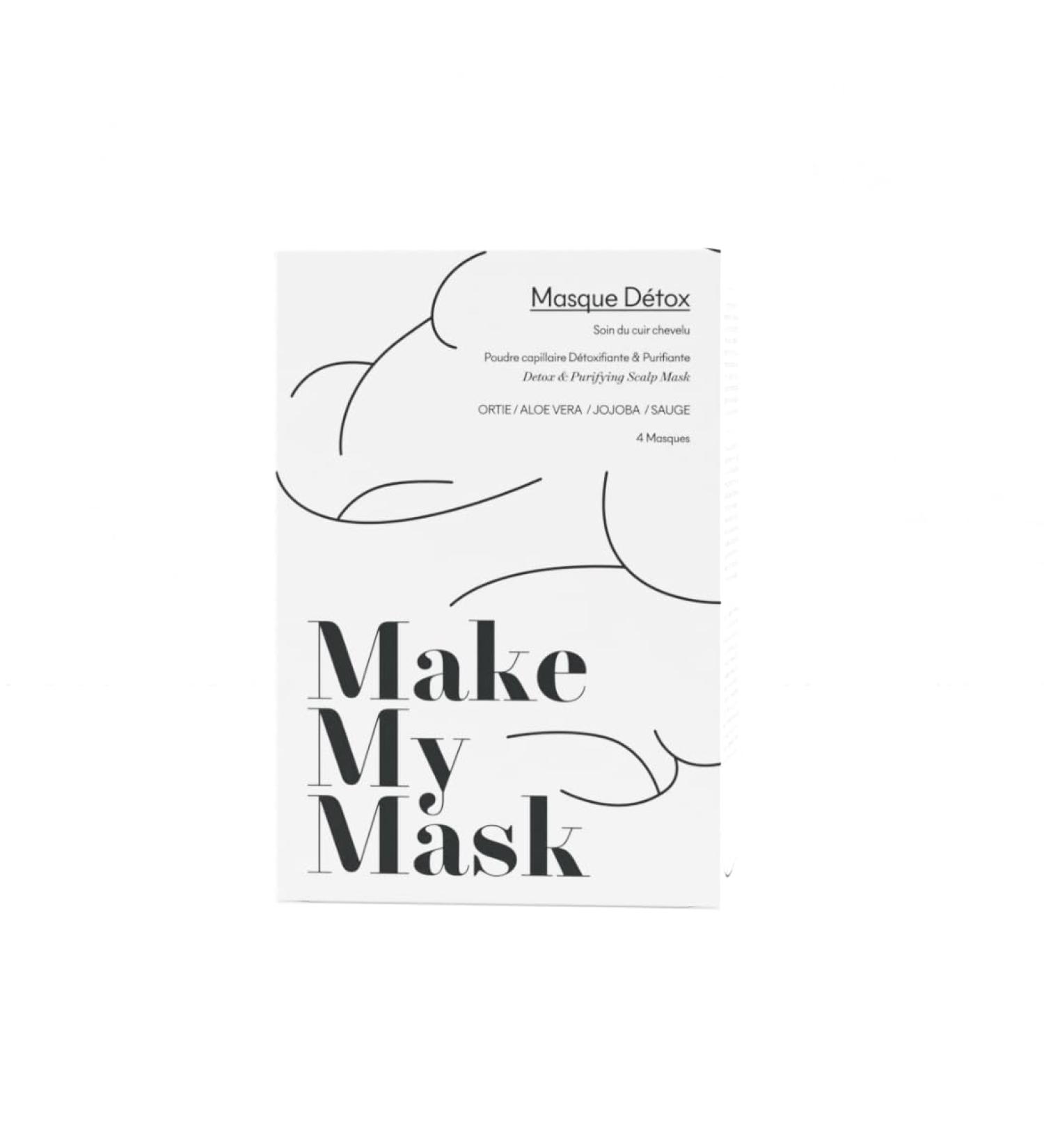 MakeMyMask - Detox Mask/Oily Hair - Detoxifying and purifying hair powder - pack of 4 masks - 1 month treatment - Buy Online on GoSupps.com