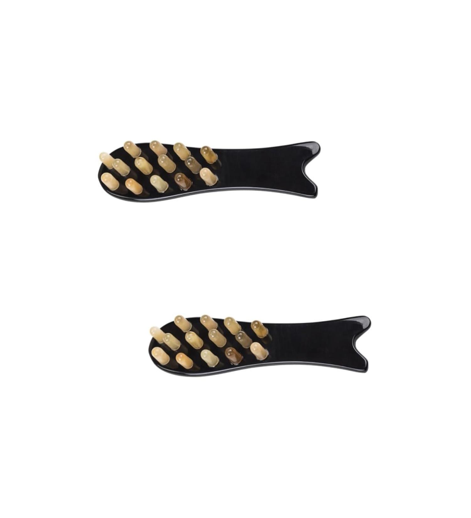 Beaupretty 2ST Kamm Desurage Brush for Curly Hair - Natural Horn Scalp Massage Device & Multi-Purpose Comb for Ladies | Soothing Muscle & Hair Care Tool - Buy Online on GoSupps.com