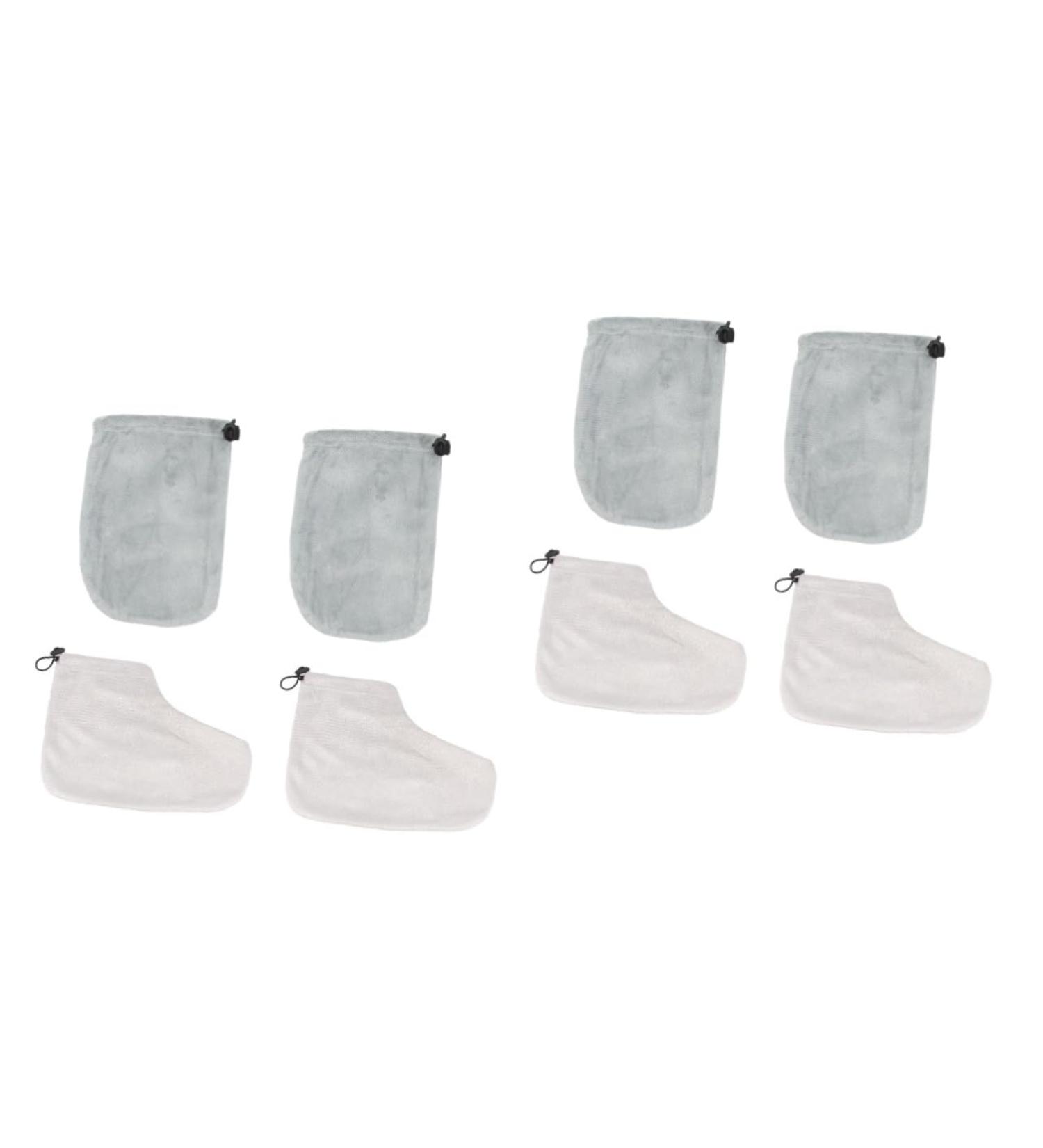 Beavorty 4 Pairs Gloves mittens kids paraffin wax for feet parrafin wax for hands Foot Cover SPA Mittens hand wax nail art accessories paraffin accessories sock keep warm - Buy Online on GoSupps.com