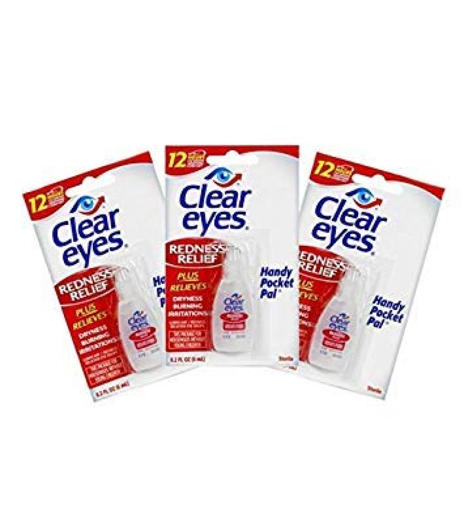 Clear Eyes Redness Relief Handy Pocket Pal, 0.2 Fluid Ounce (Pack of 3)