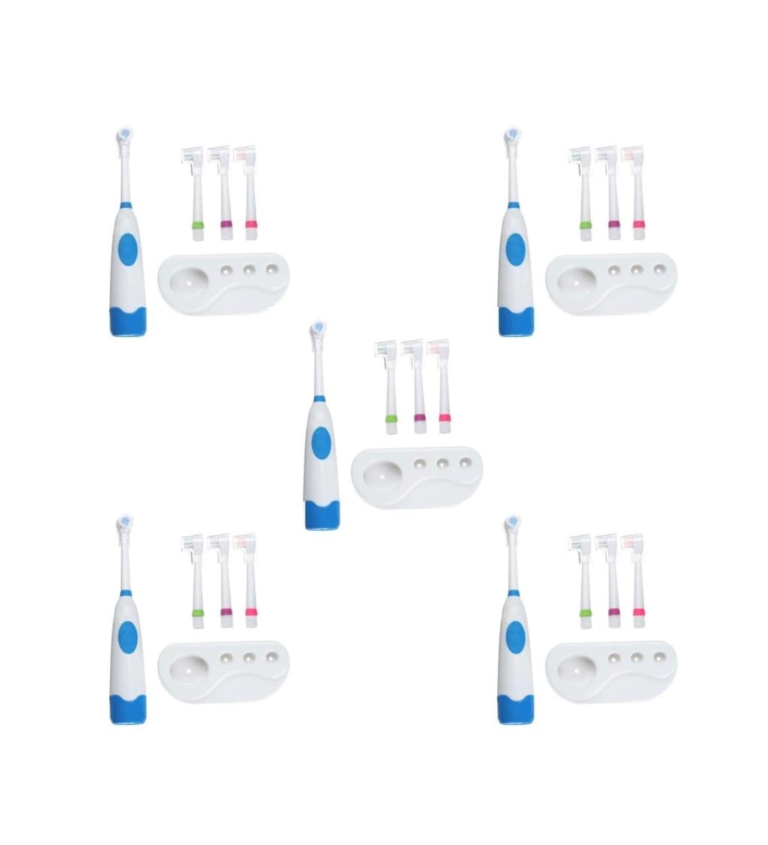 5-Set Rotating Electric Toothbrush for Kids - Battery-Operated 4 Interchangeable Heads Multicolored Oral Hygiene Solution for Toddlers & Babies - Buy Online on GoSupps.com