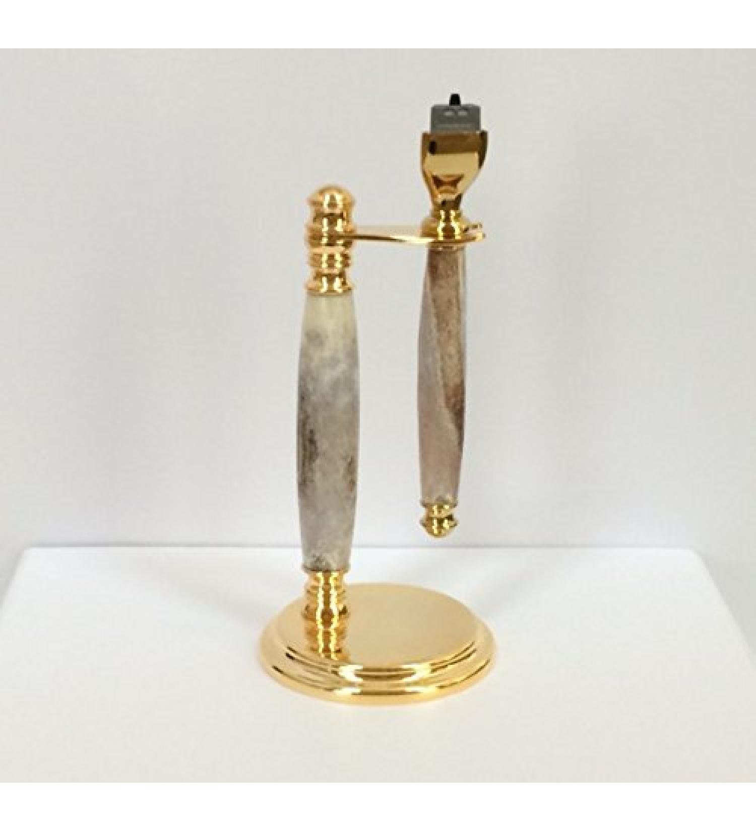 Gold Antler Razor Set (White) Gold White