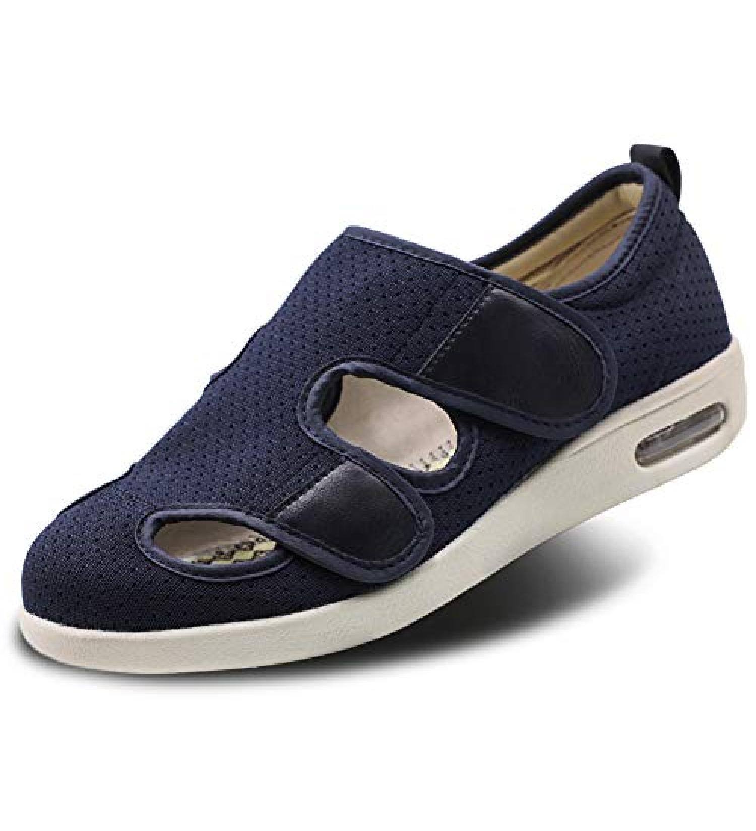 Women's Diabetic Sandals - Adjustable Closure, Comfy Slippers, Extra Wide Walking Shoes for Diabetic Edema, Plantar Fasciitis, Bunions, Arthritis - Navy Blue (Size 8 X-Wide) - Buy Online on GoSupps.com