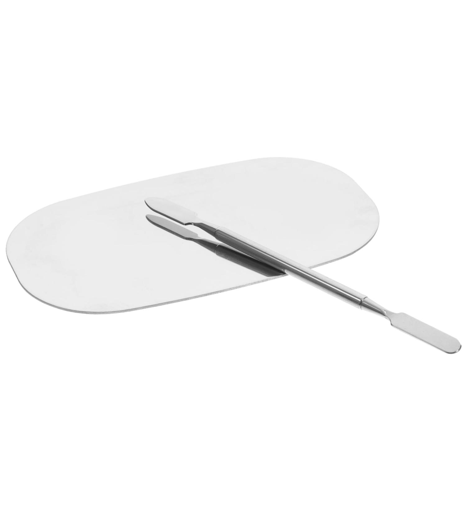 NOLITOY Makeup Palette Set - Stainless Steel Mixing & Nail Art Tool | Pro Cosmetology Kit - 12.6x7.5cm Painting Palette for Flawless Foundation & Makeup Application - Buy Online on GoSupps.com