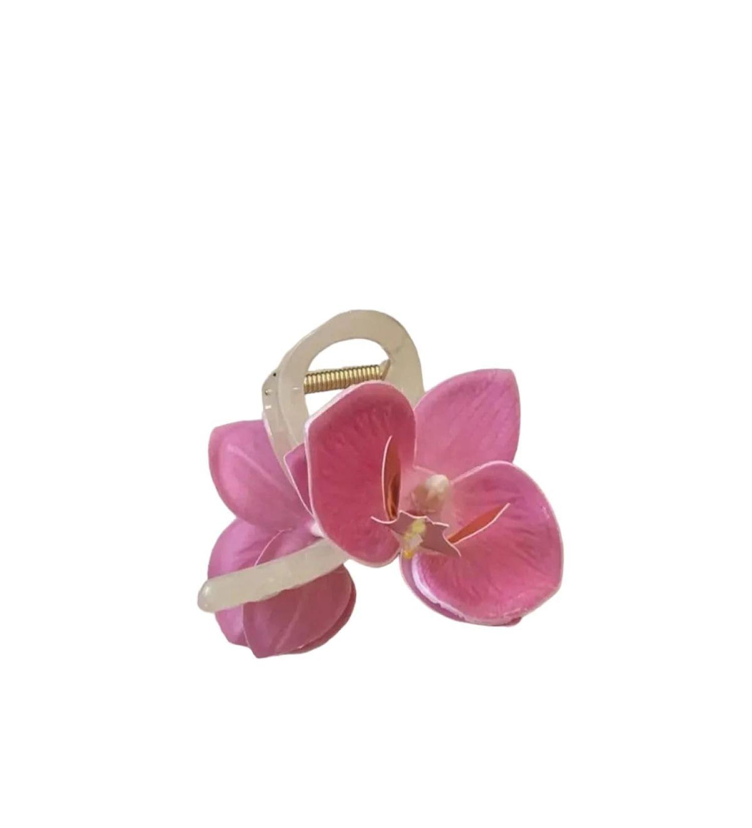 New 2025 Butterfly Orchid Flower Hair Claw Cloth Barrettes Orchid Ponytail Clip Headdress Large Shark Clip Female Jewelry Fashion Accessories Creative Gift - Buy Online on GoSupps.com
