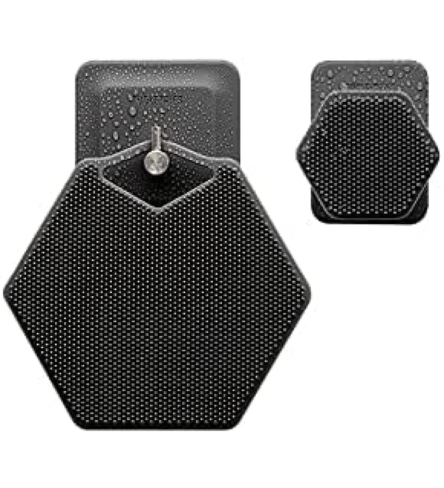 Tooletries Ultimate Scrubber Set - 2x Scrubbers & Holders - Silicone Organizer for Shower & Bathroom - Silicone-Grip Technology - Charcoal - Buy Online on GoSupps.com