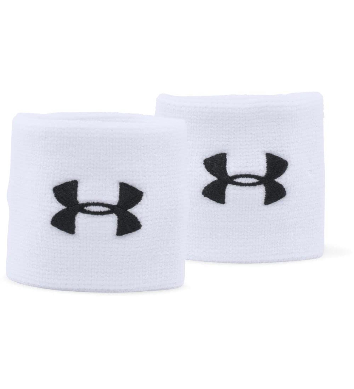 Under Armour Men's Performance Wristband Set of 2 Wrist Sweatband One Size White Single
