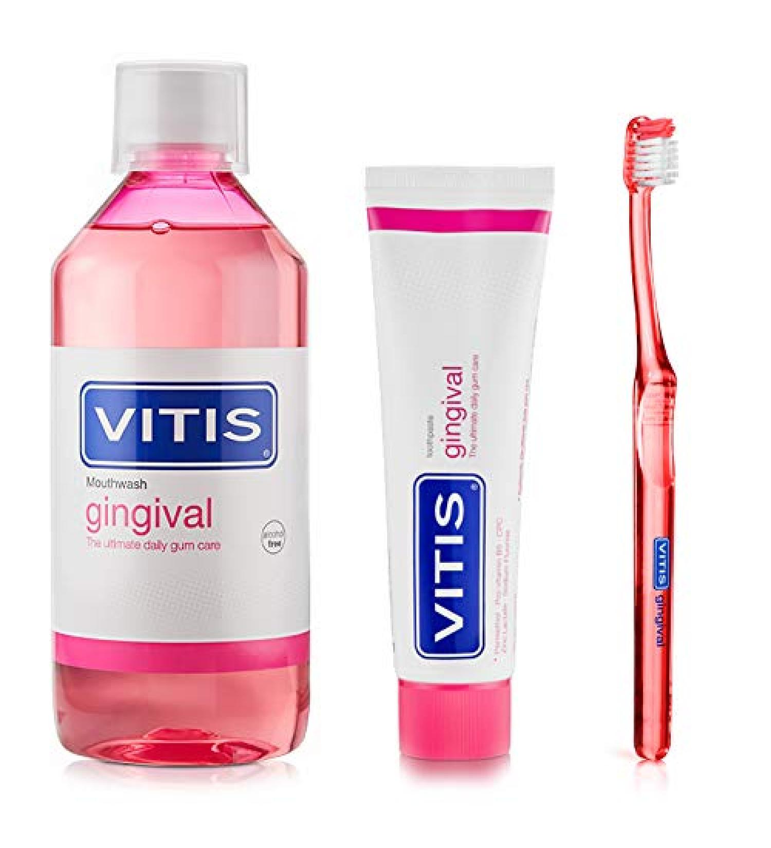 Vitis Vitis Gingival Plus Vitis Gingival Toothpaste and Gum Toothbrush 500 ml