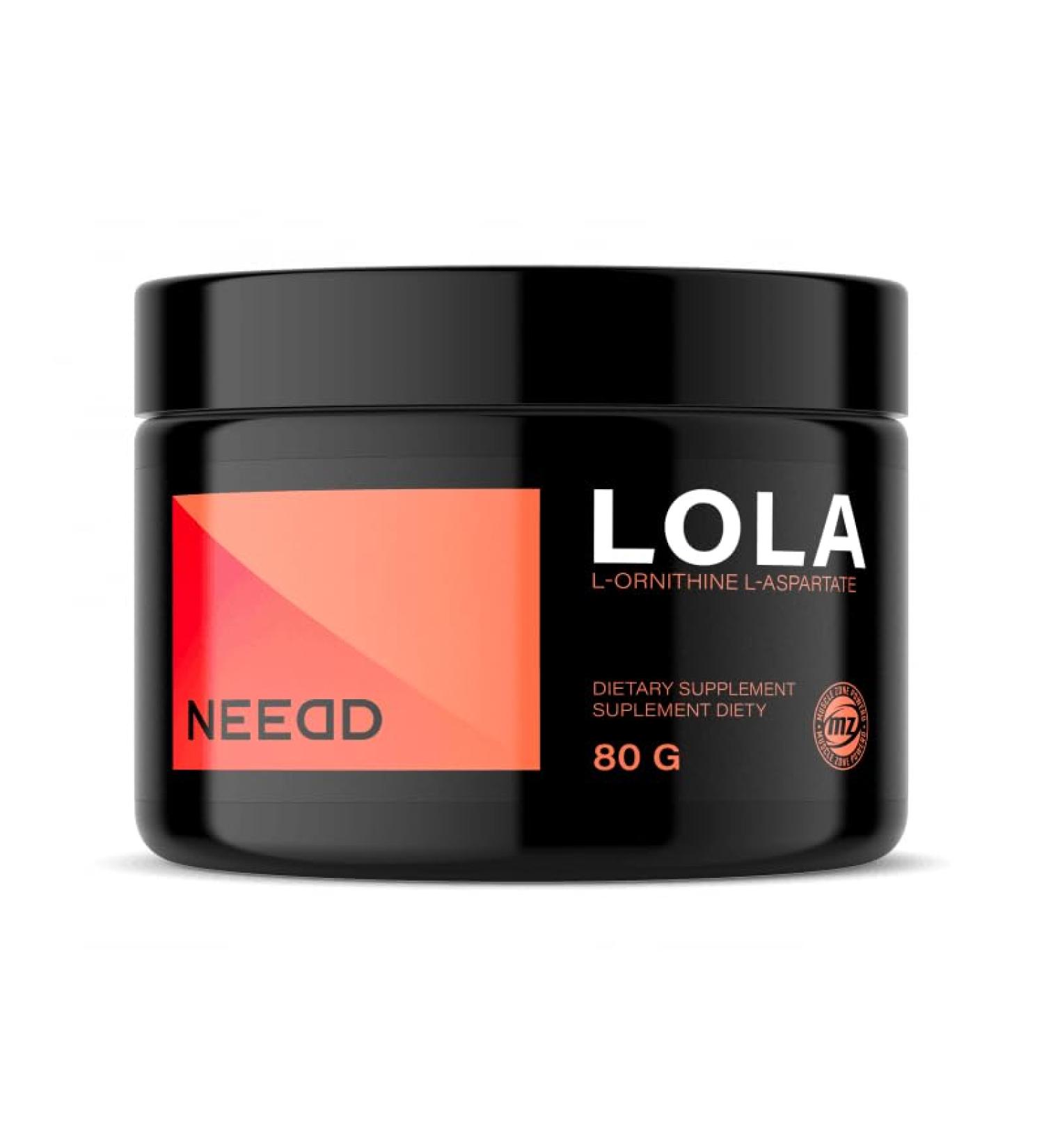 LOLA (L-Ornithine-L-Aspartate) Powder 80g -Mix of Two Amino Acids: Ornithine and L-aspartic Acid 1000 mg per Serving - 80 Servings per Pack - Diet Supplement - by MZ