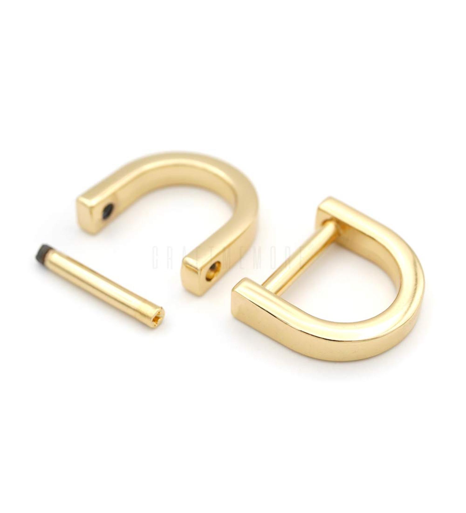 CRAFTMEMORE 5/8 Inch (Inside Width) D-Rings with Closing Screw Shackle Key Holder Horseshoe U Shape Dee Ring DIY Leather Craft Purse Replacement 4 pcs (Gold) - Buy Online on GoSupps.com