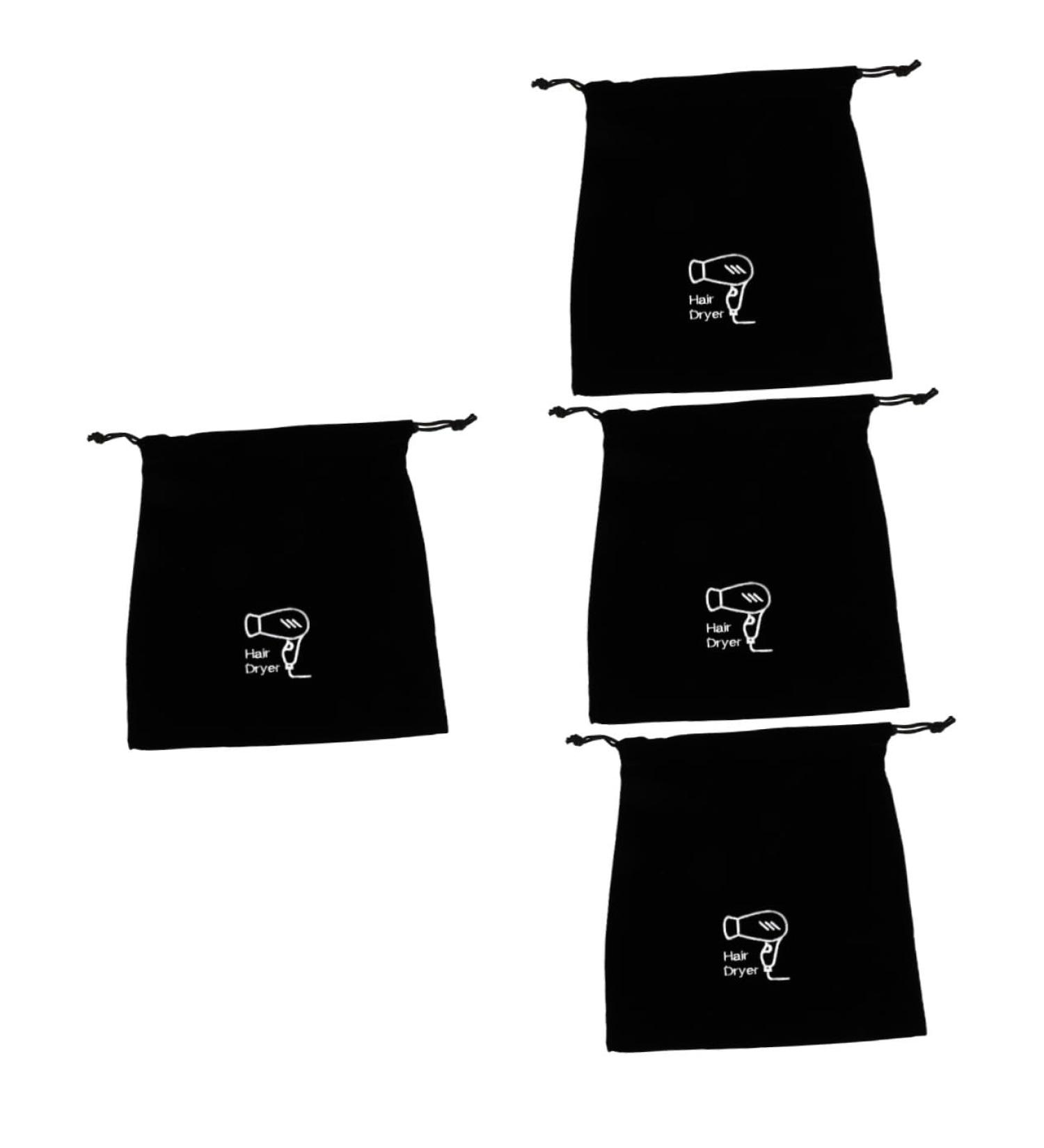 OHPHCALL 4pcs Flannel Hair Dryer Bag Hair Dryer Travel Pouch Makeup Brush Bag Hair Dryer Bag Drawstring Hair Dryer Bag for Travel Hair Dryer Organizer Travel Makeup Bag Travel Bag 26.00X23.00X0.50CMx4pcs Blackx4pcs - Buy Online on GoSupps.com